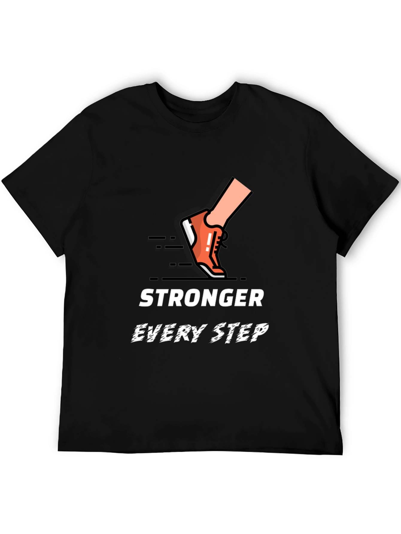 Stronger Every Step Graphic Tee - Black