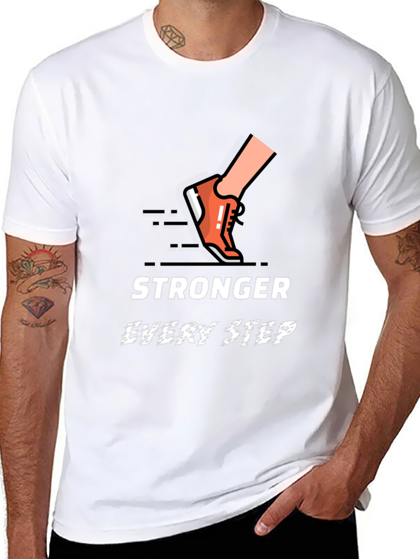 Stronger Every Step Graphic Tee - Black