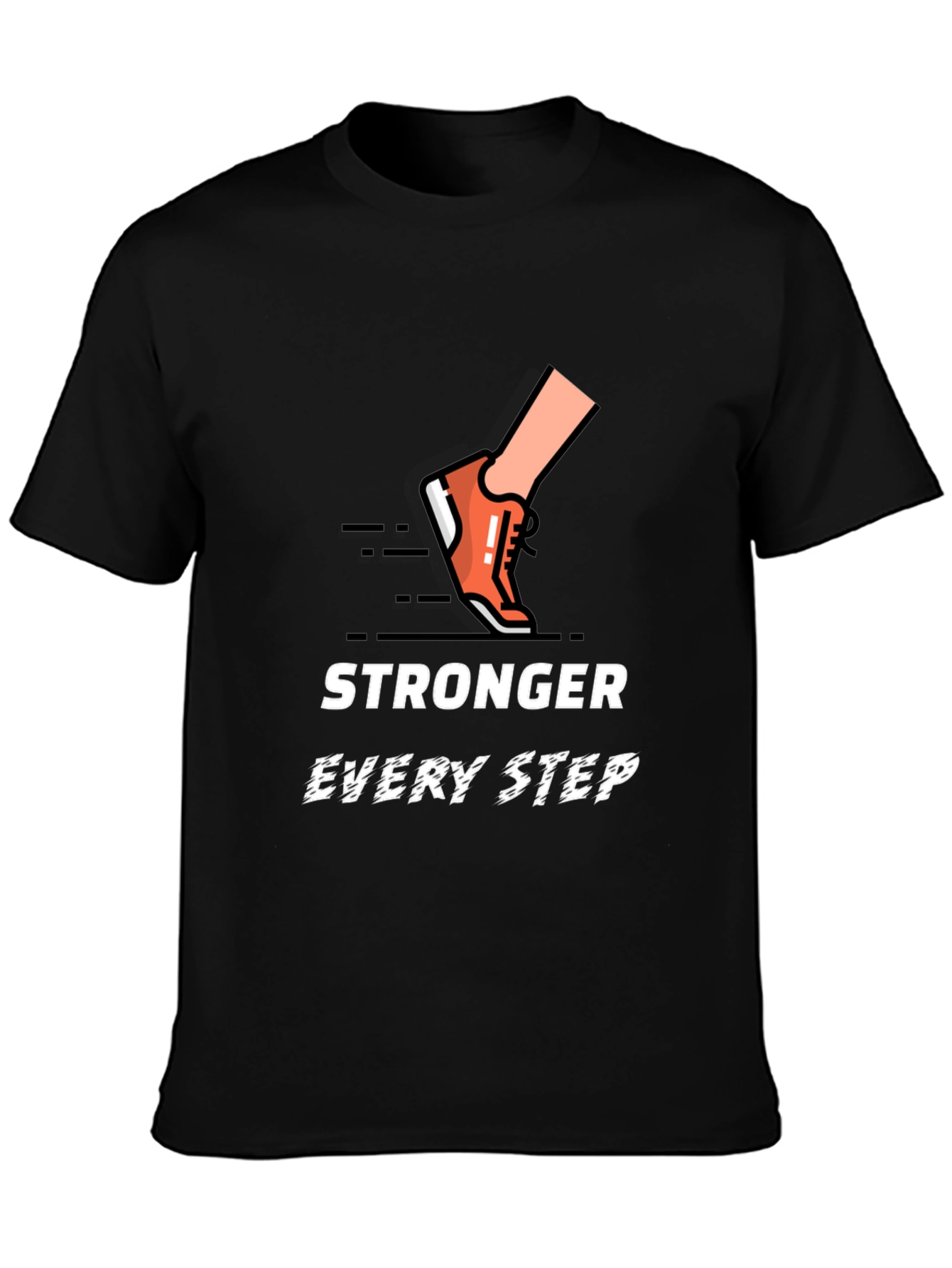 Stronger Every Step Graphic Tee - Black
