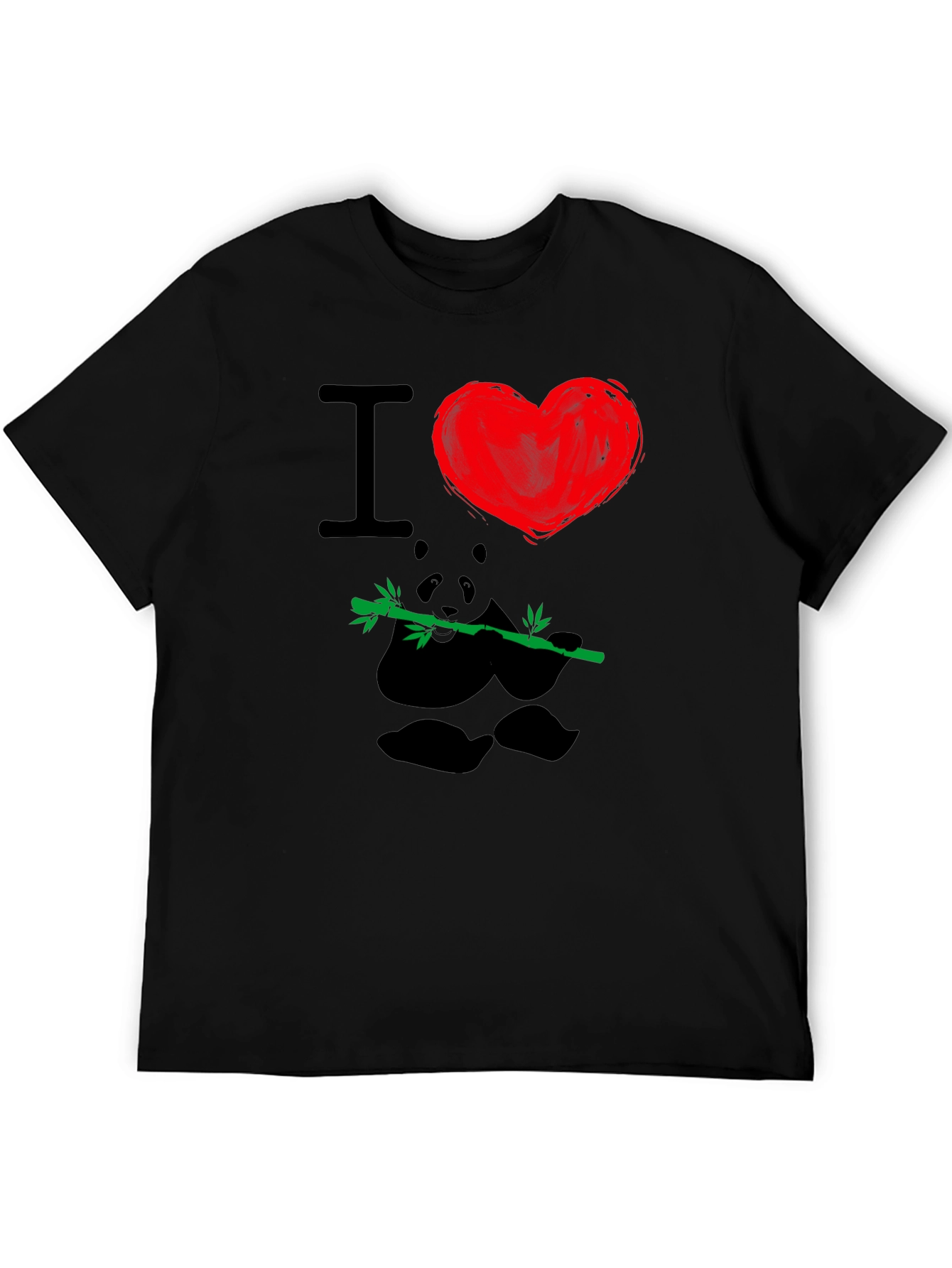 I Heart Pandas T-Shirt - Black
