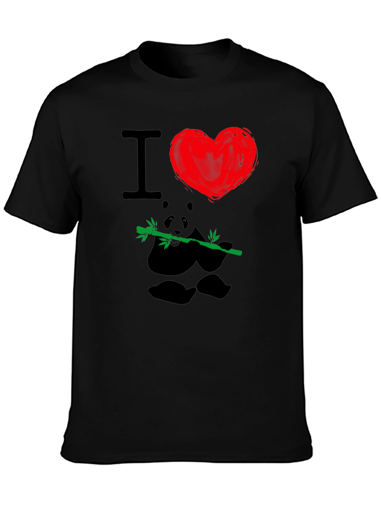 I Heart Pandas T-Shirt - Black