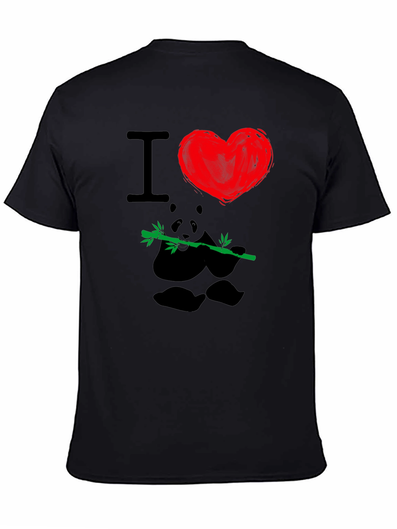 I Heart Pandas T-Shirt - Black