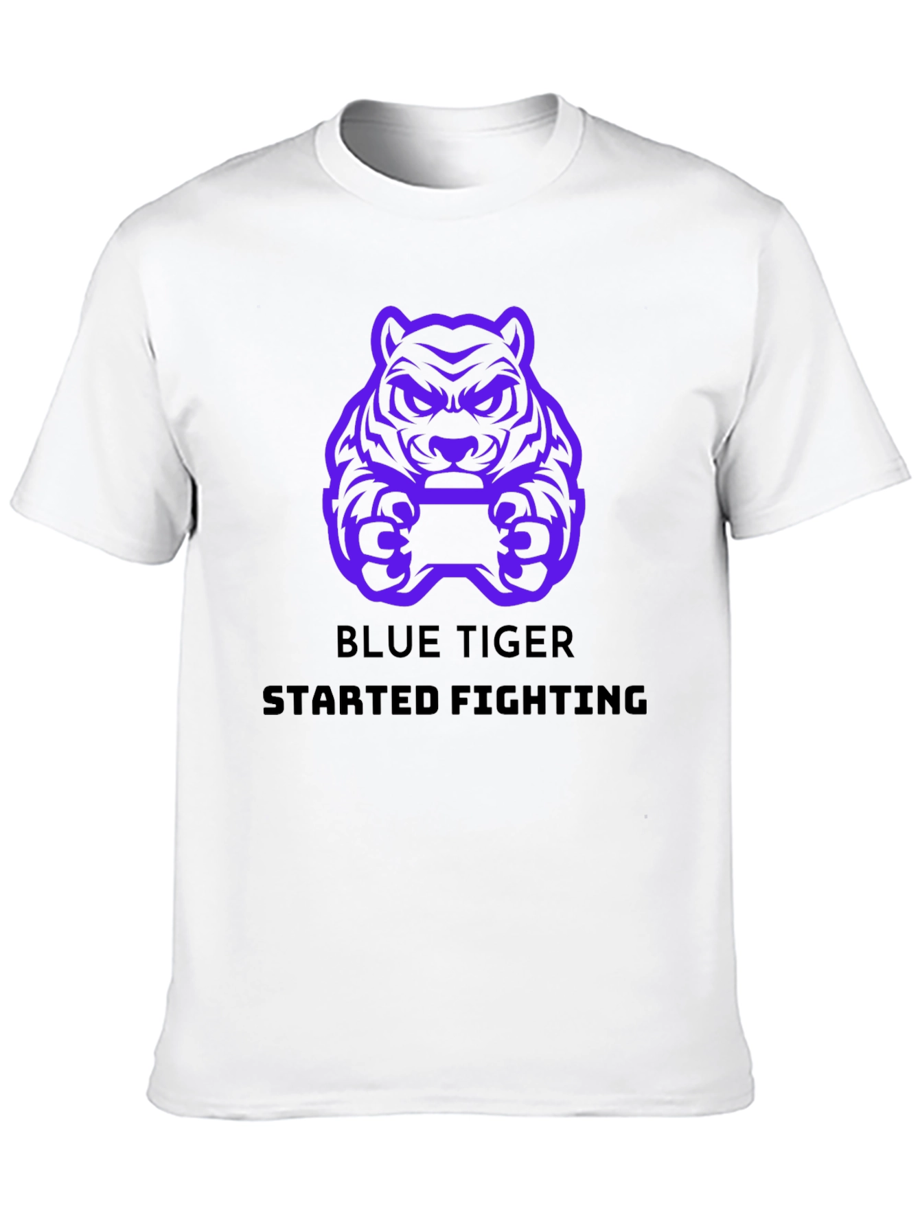 Blue Tiger Fighting T-Shirt - Gamer Style