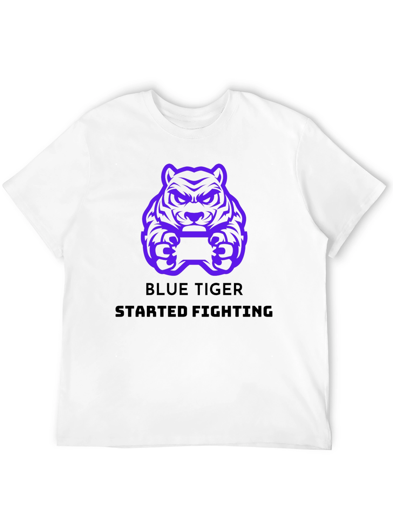 Blue Tiger Fighting T-Shirt - Gamer Style