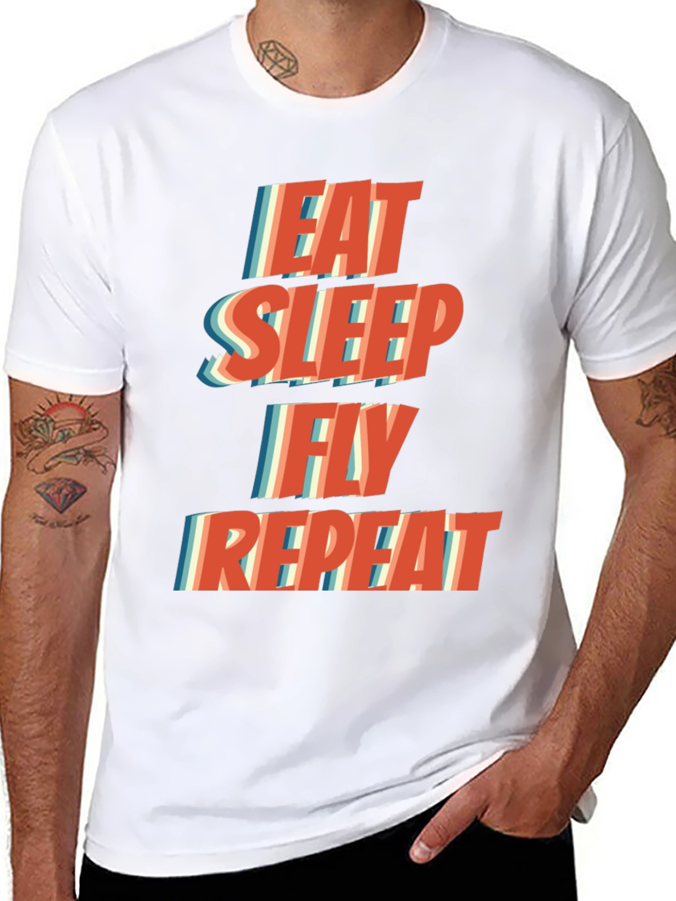 Eat Sleep Fly Repeat Graphic T-Shirt