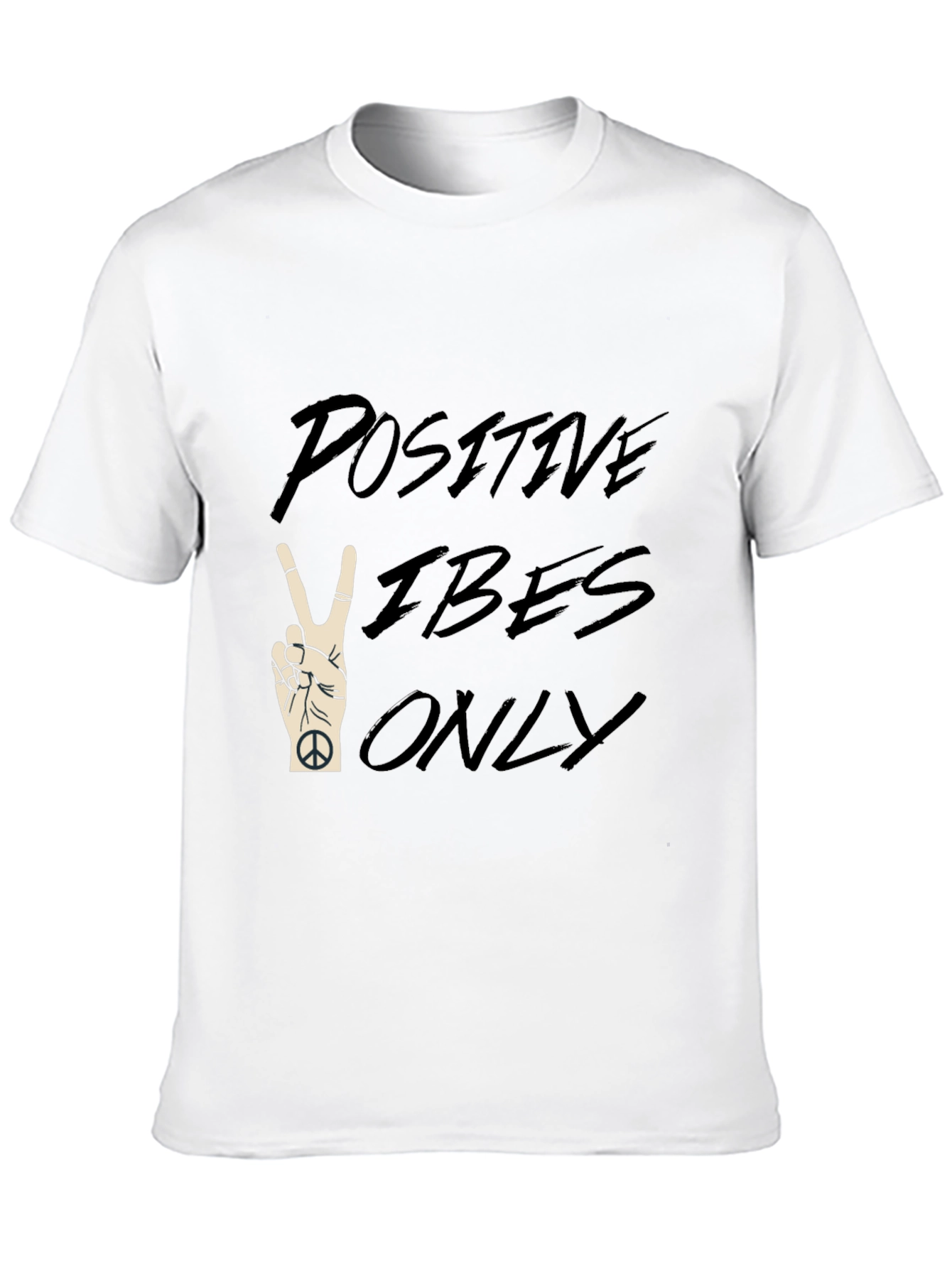 Positive Vibes Only Black Graphic T-Shirt