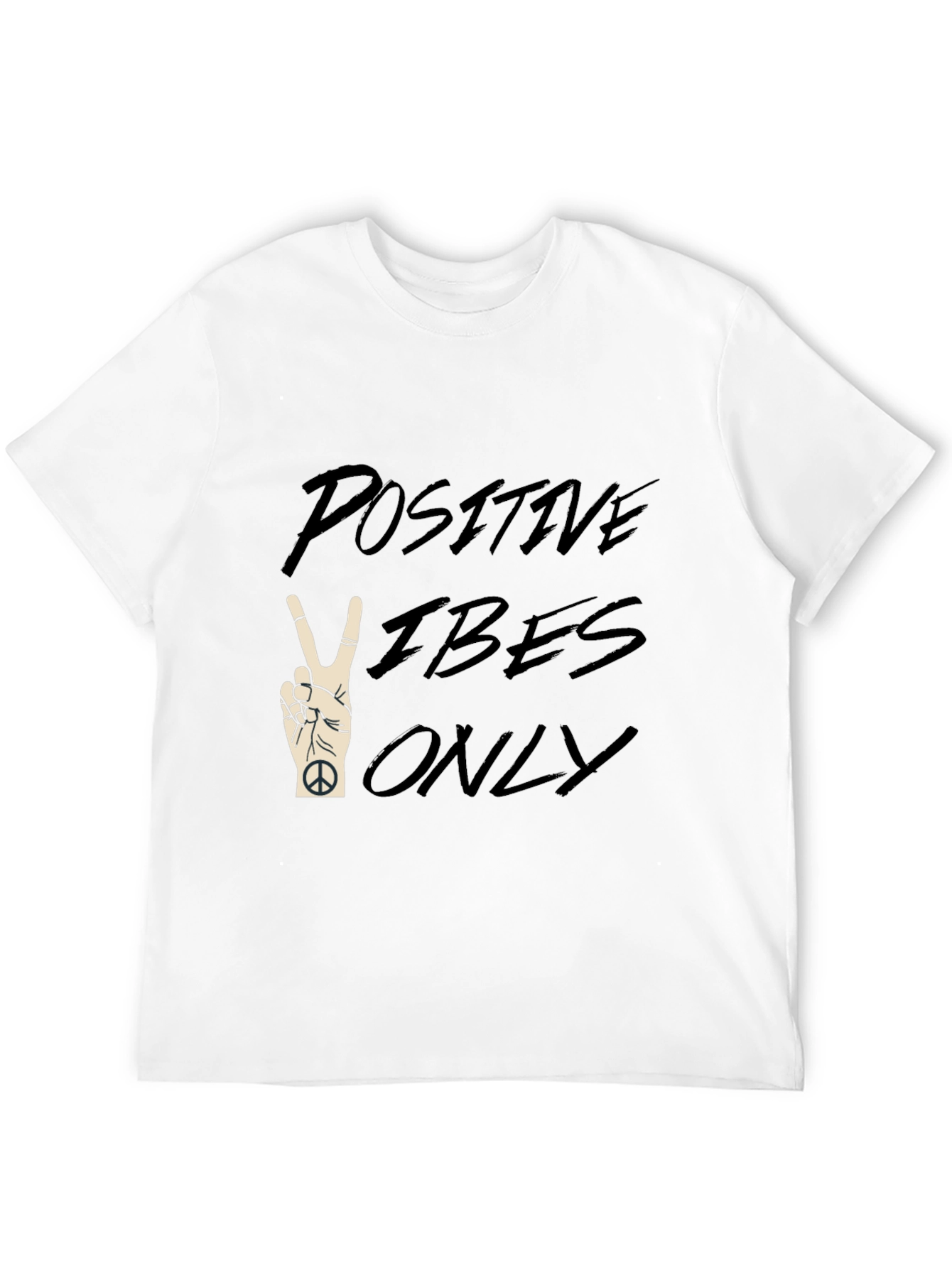 Positive Vibes Only Black Graphic T-Shirt