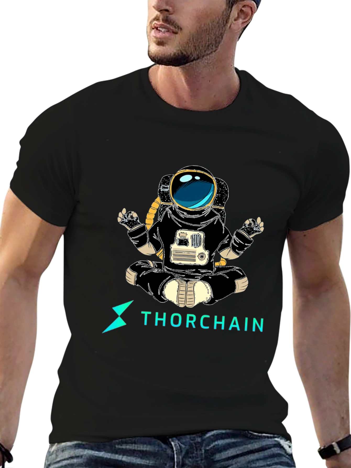 Astronaut Thorchain Graphic Tee - Black