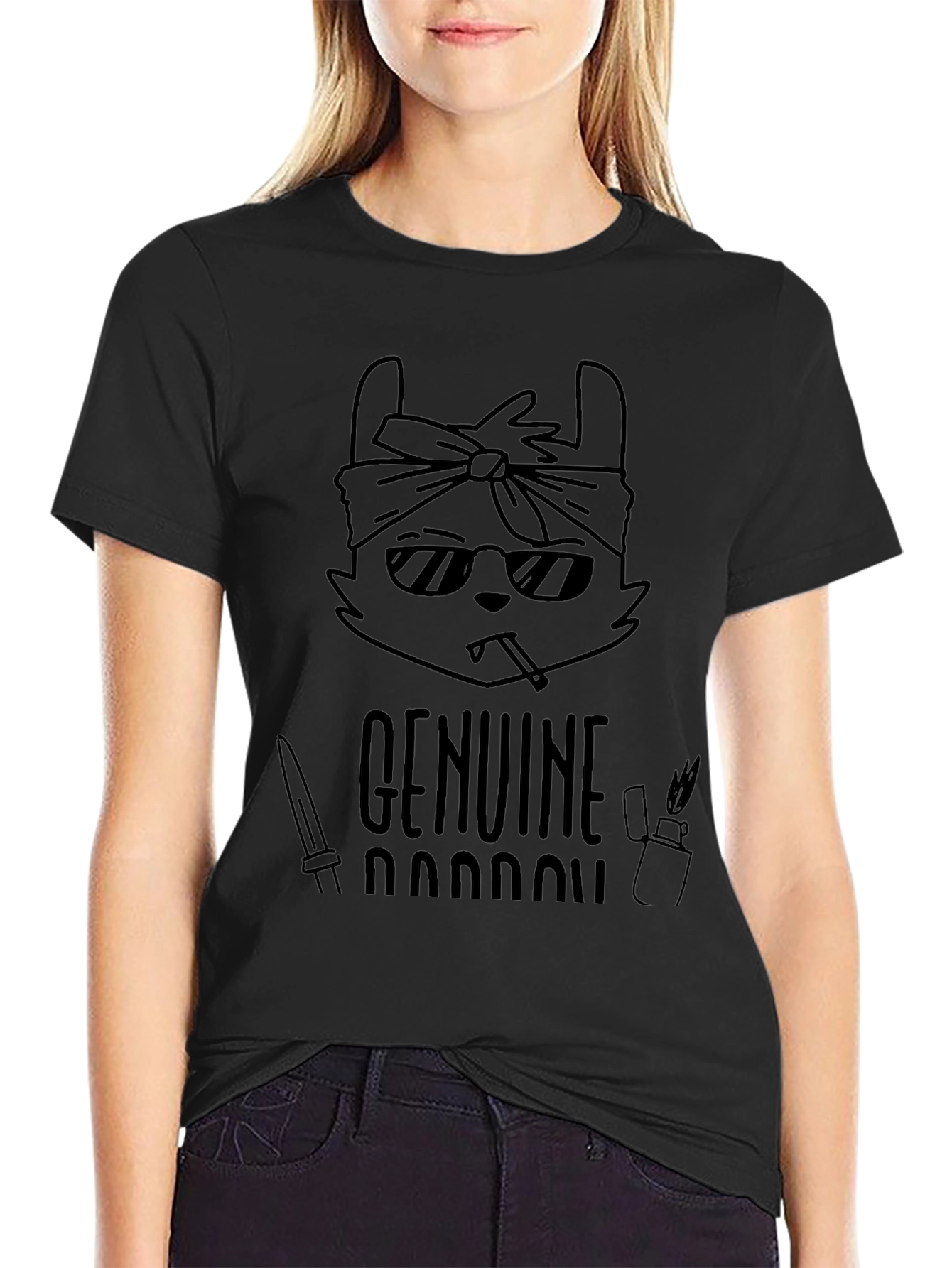 Genuine Hustle T-Shirt - Cool Cat Design