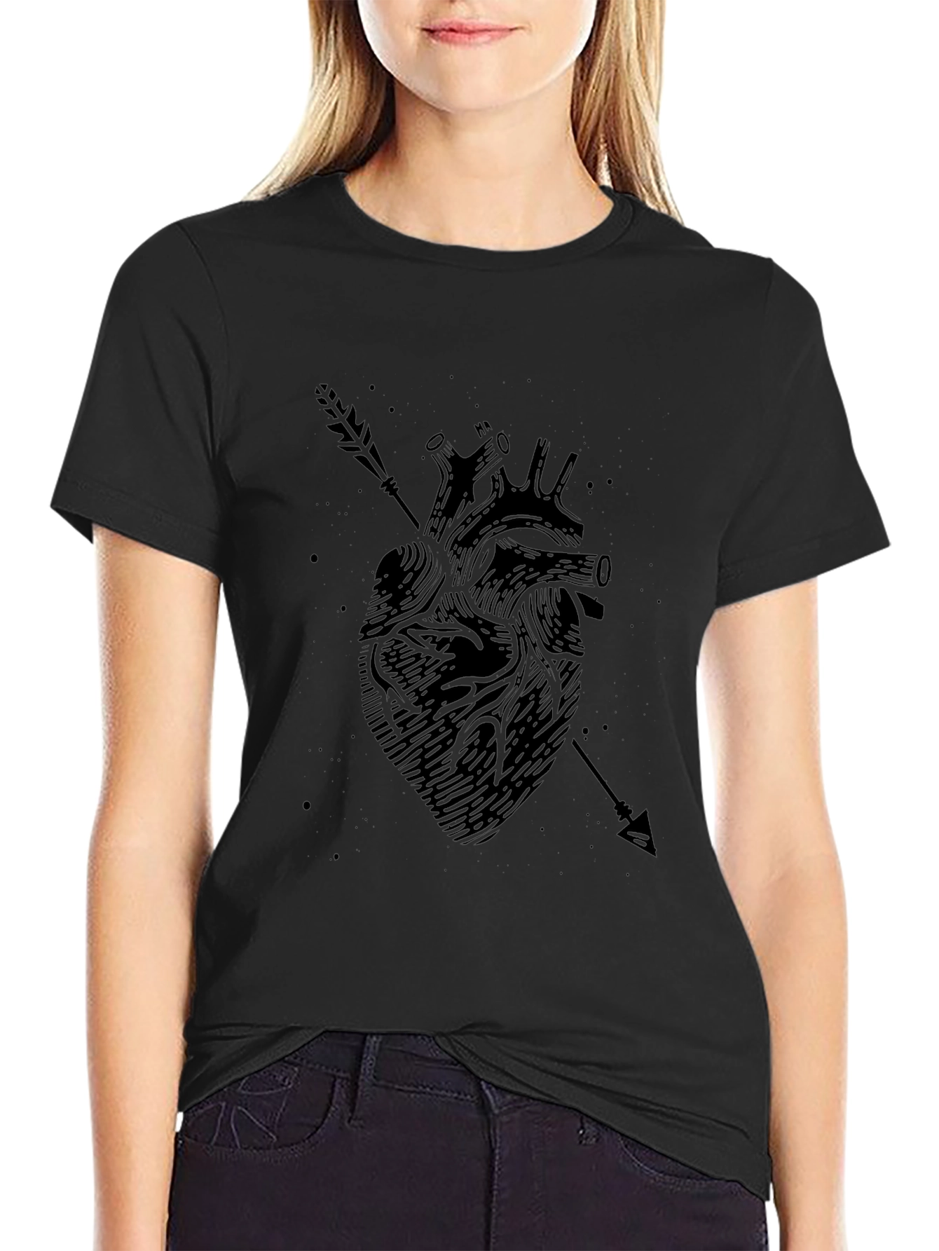 Anatomical Heart Arrow Tee - Edgy Graphic T-Shirt