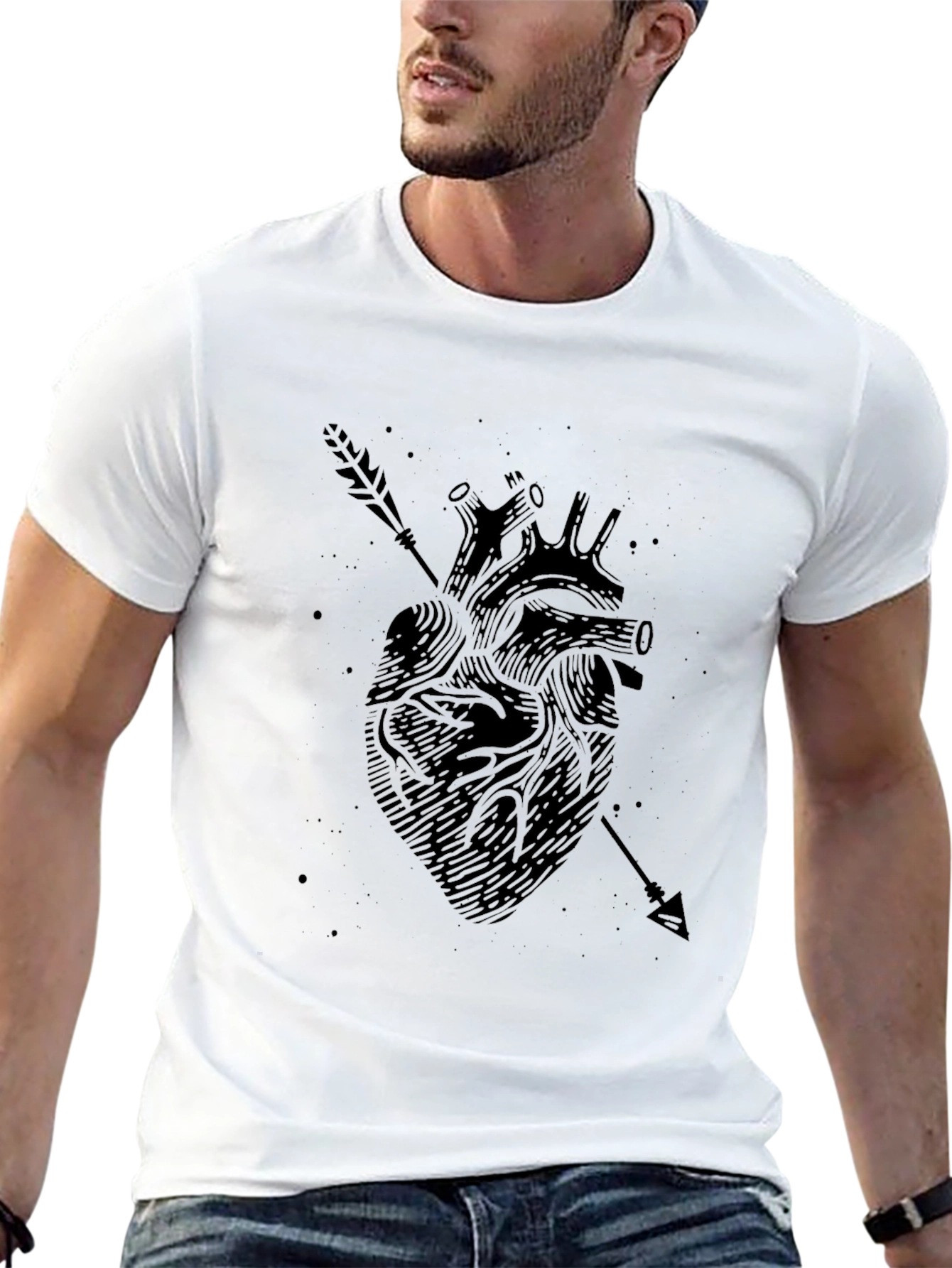 Anatomical Heart Arrow Tee - Edgy Graphic T-Shirt