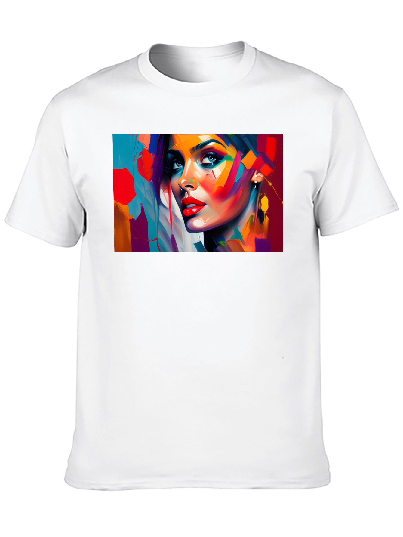 Abstract Woman Portrait Black T-Shirt