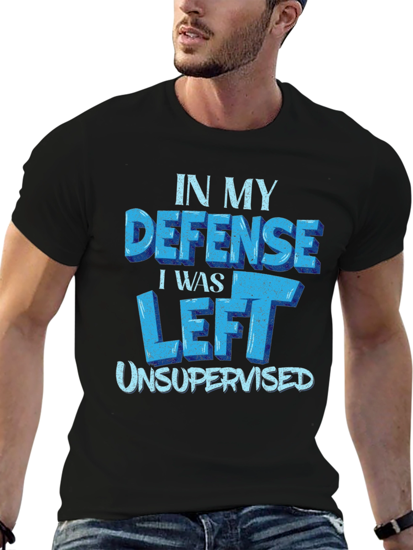 Funny In My Defense Black T-Shirt