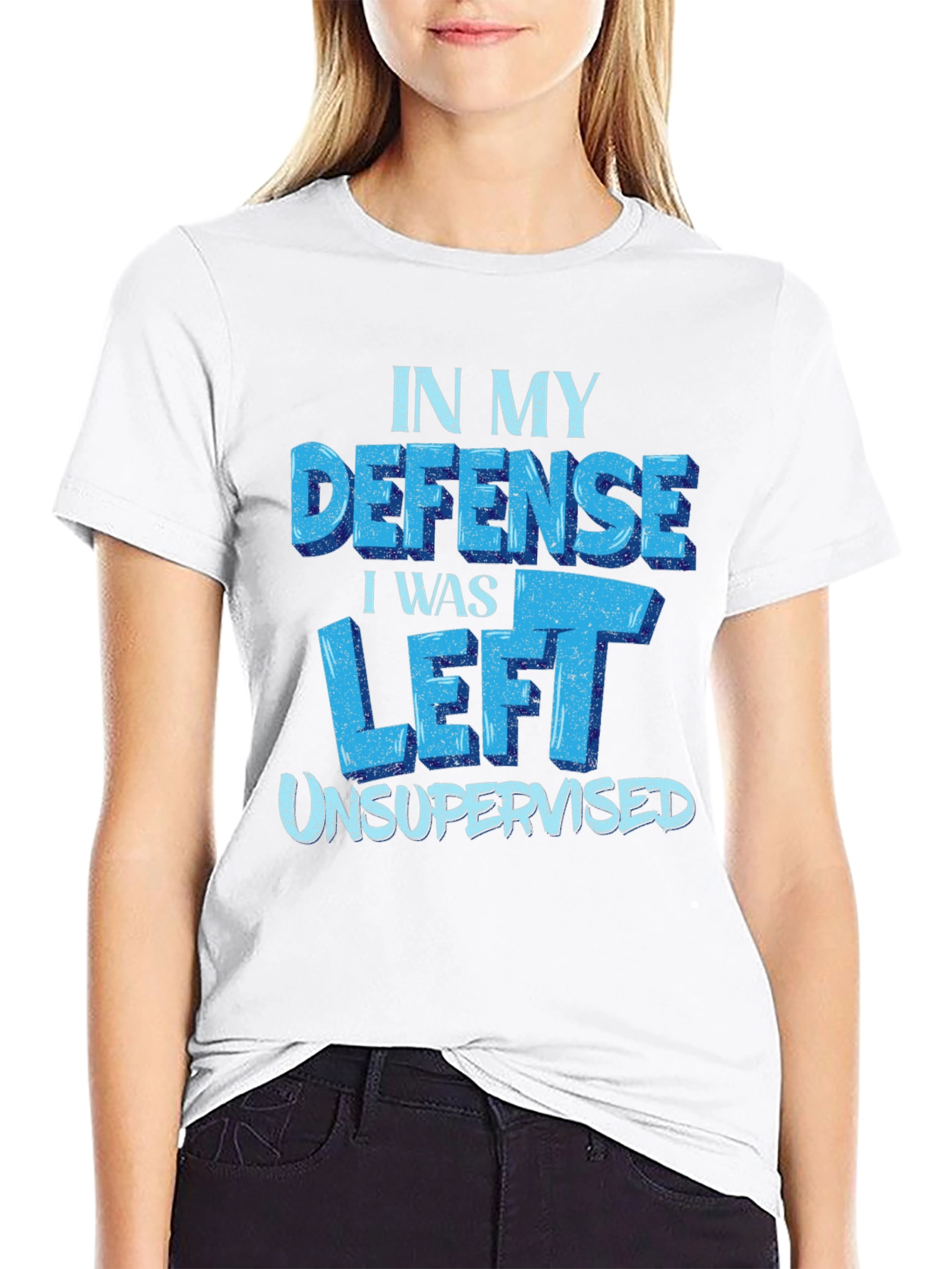 Funny In My Defense Black T-Shirt