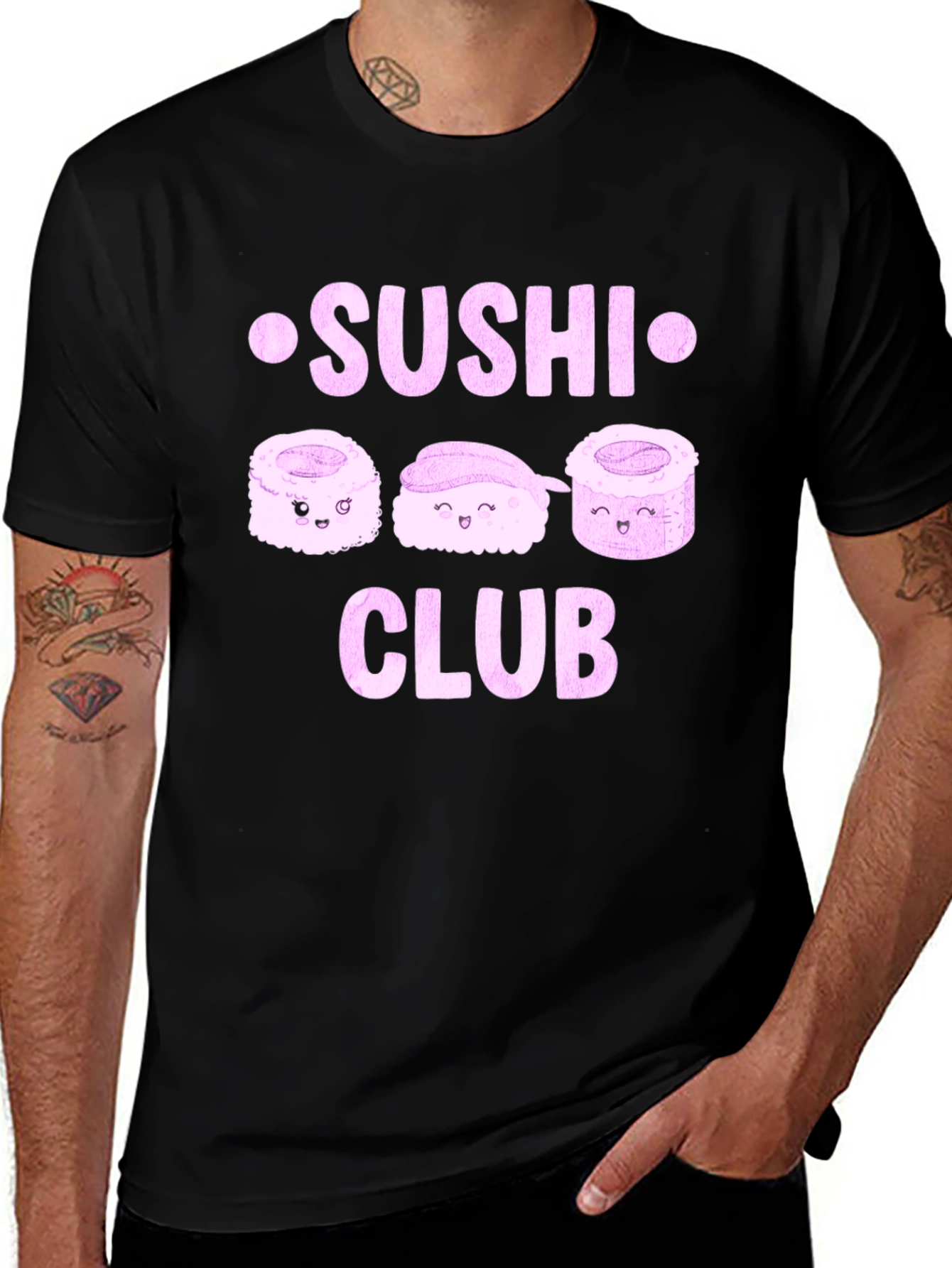 Sushi Club Graphic Tee - Cute Sushi Kawaii T-Shirt