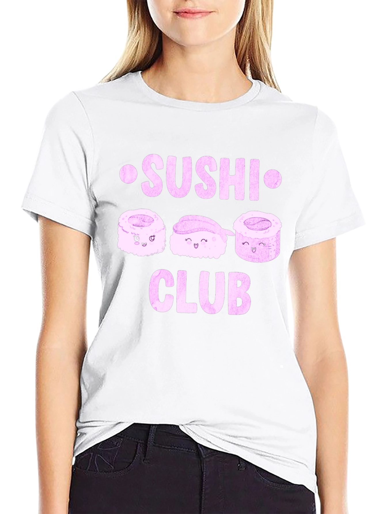 Sushi Club Graphic Tee - Cute Sushi Kawaii T-Shirt
