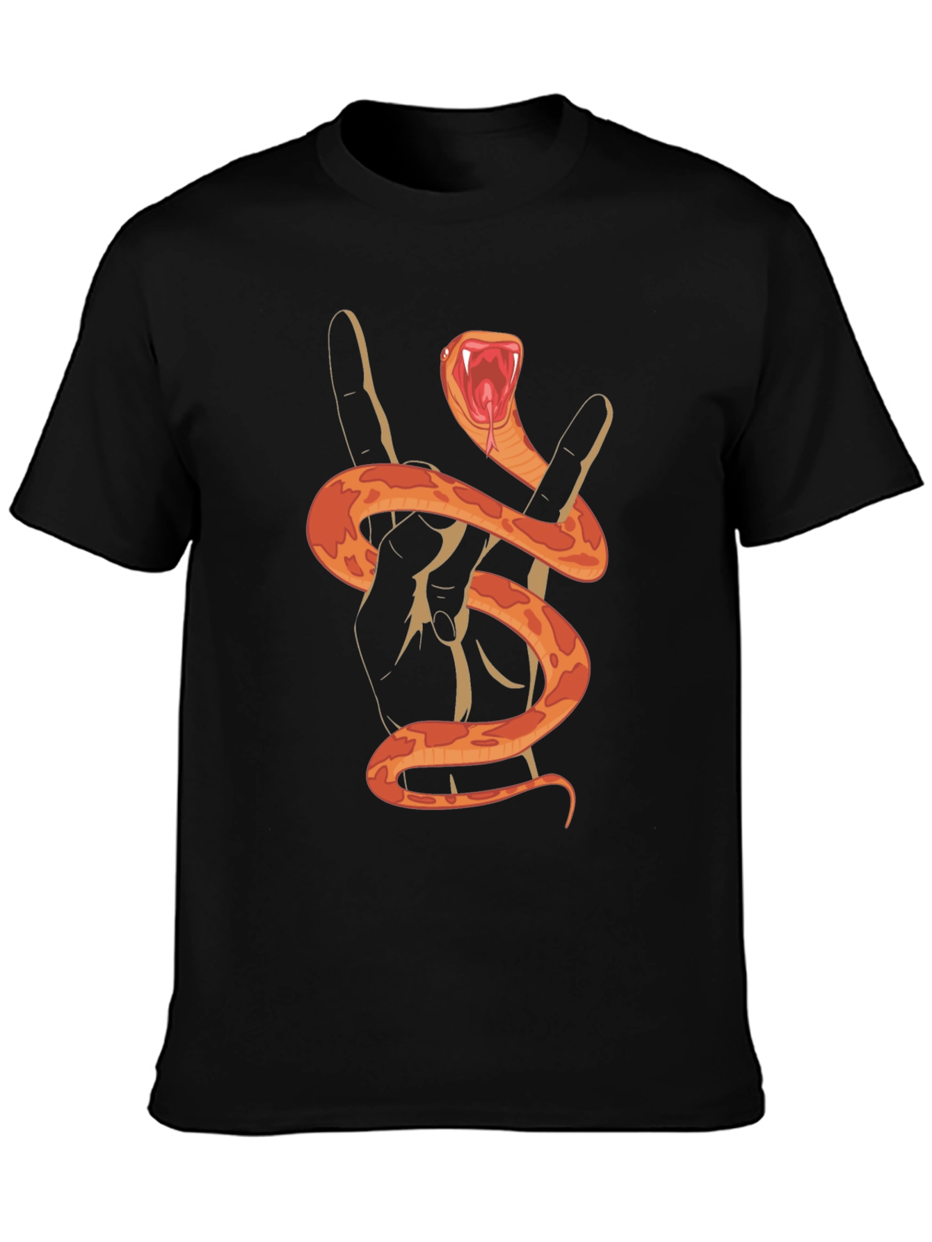 Rock On Snake Graphic Tee - Black