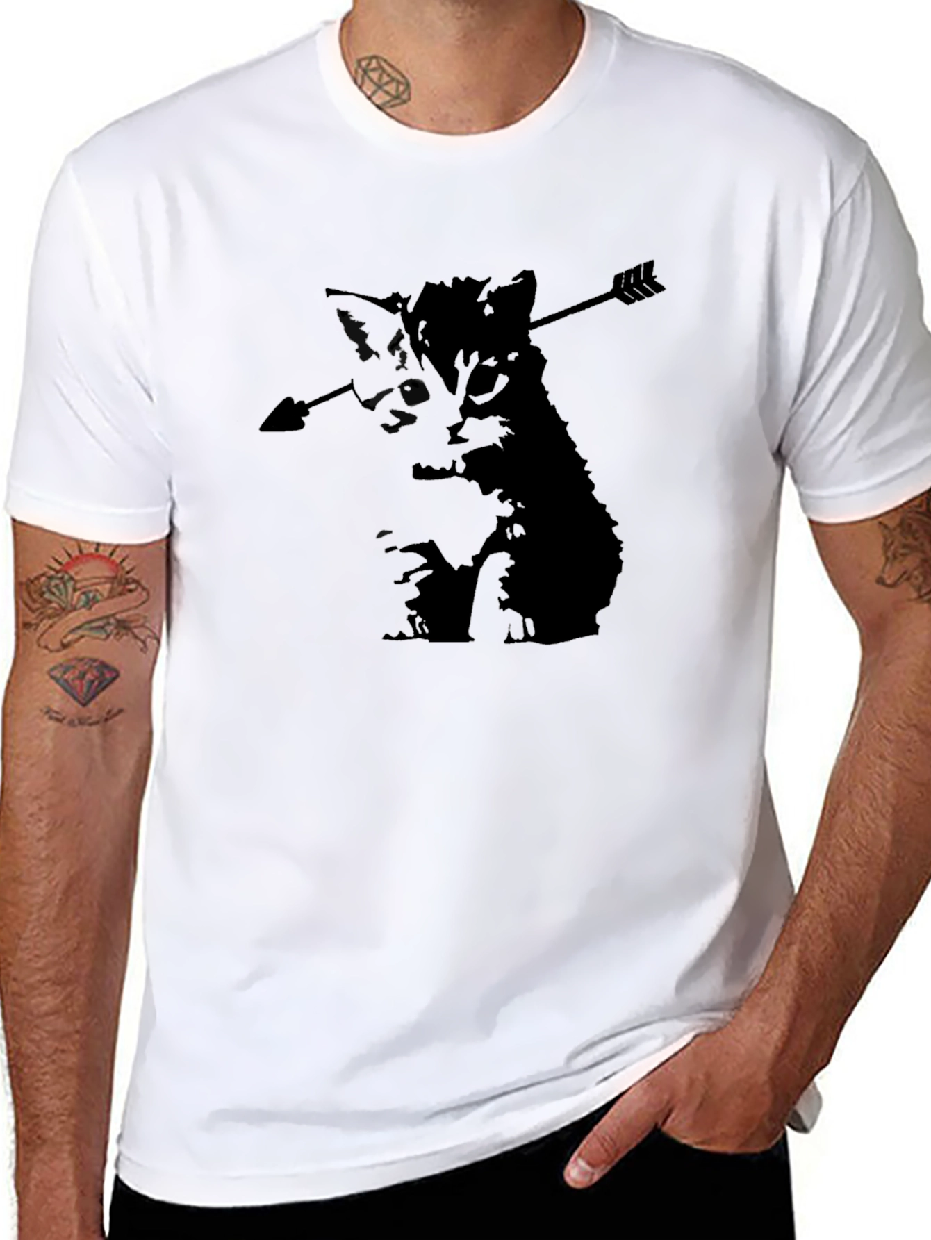 Arrow Cat Black T-Shirt