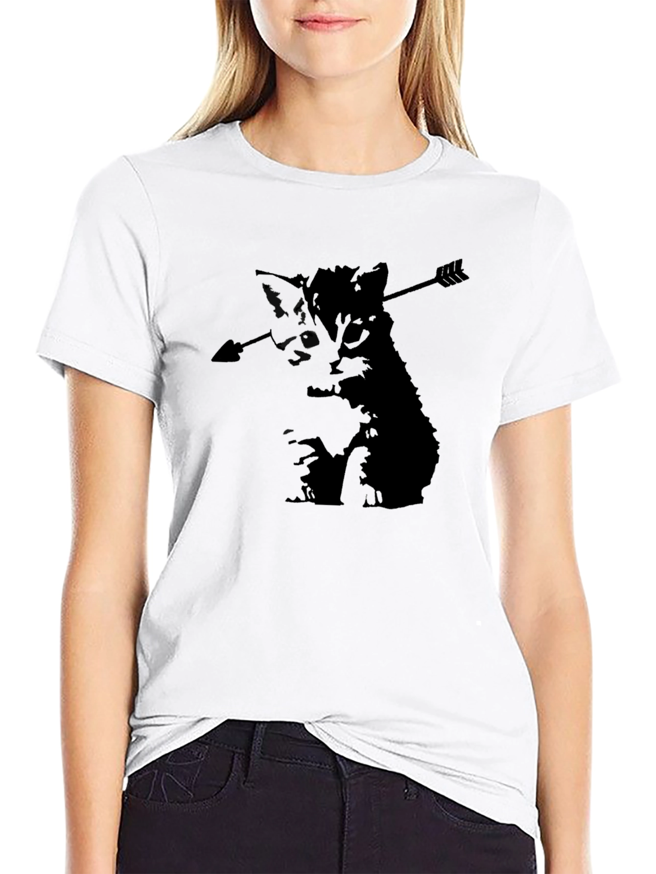 Arrow Cat Black T-Shirt