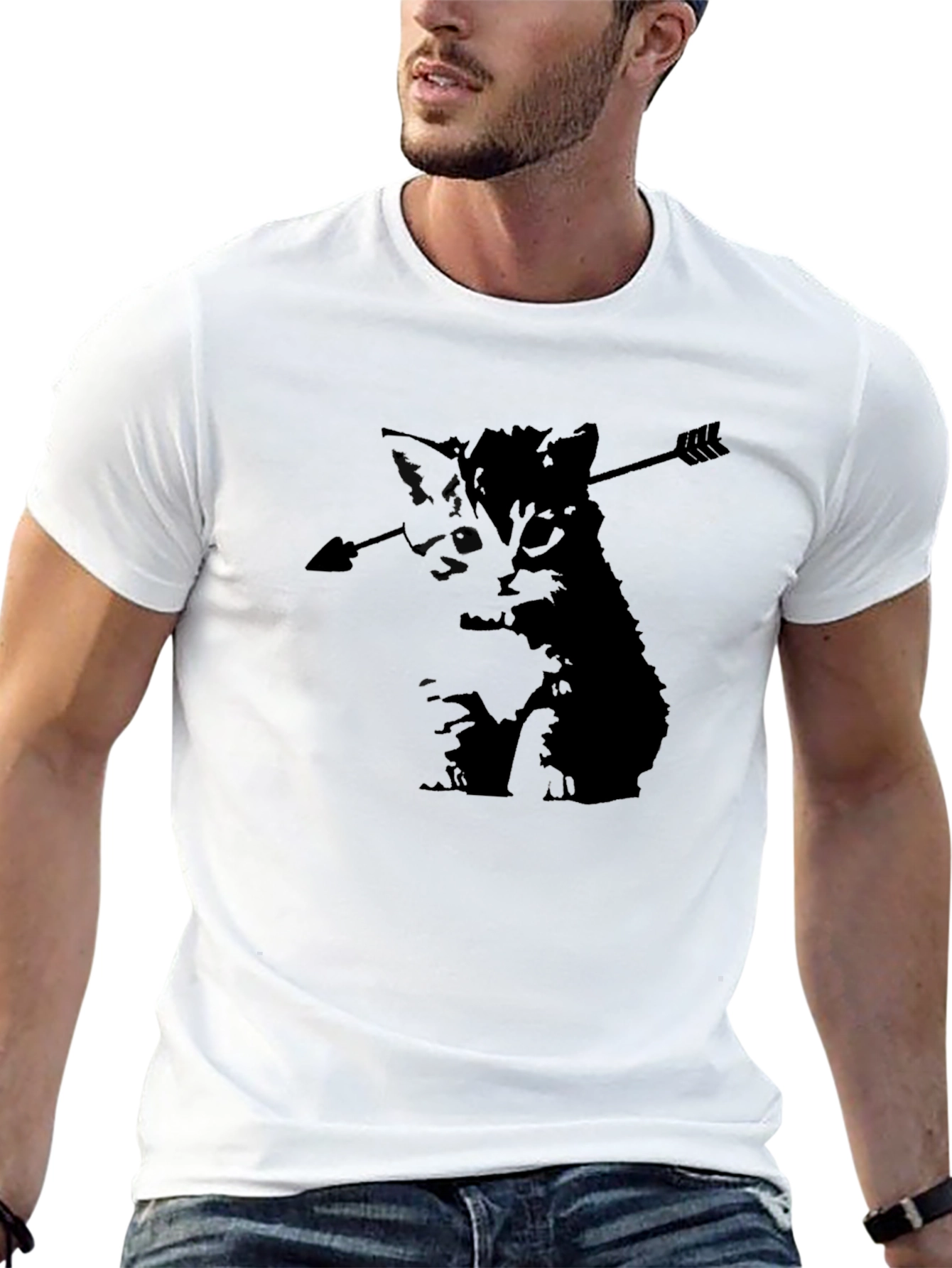 Arrow Cat Black T-Shirt