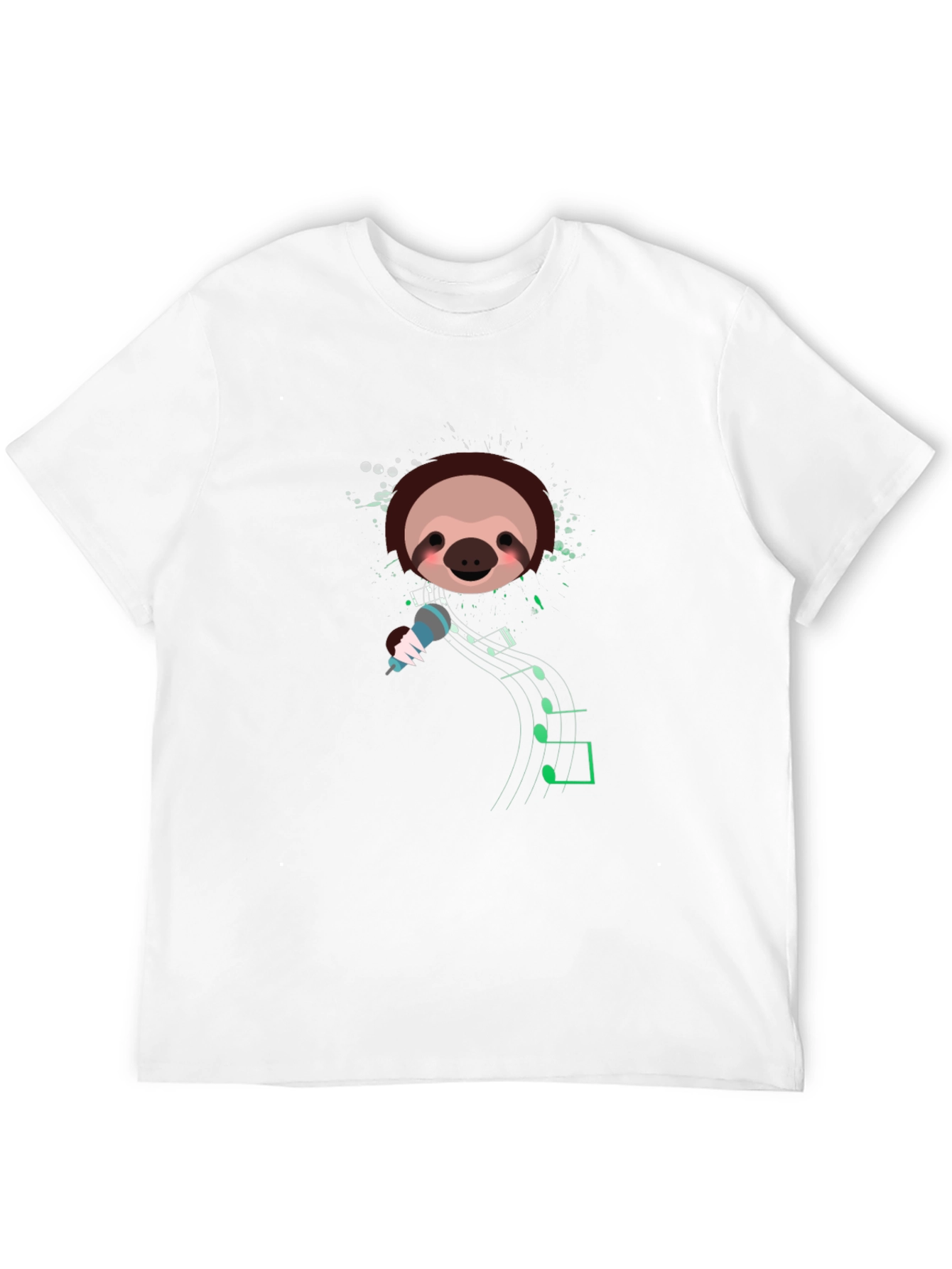 Singing Sloth Graphic T-Shirt - Black
