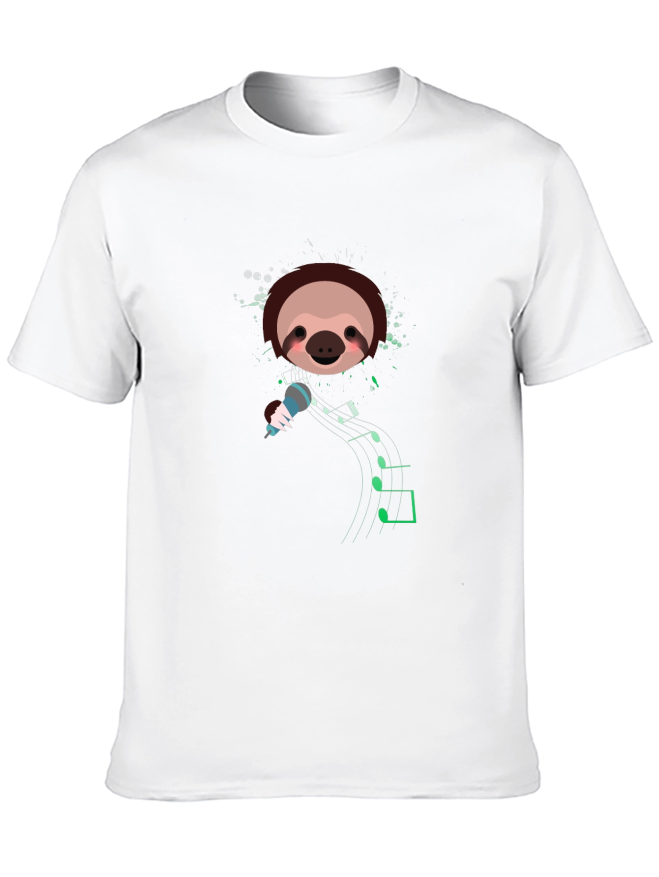 Singing Sloth Graphic T-Shirt - Black