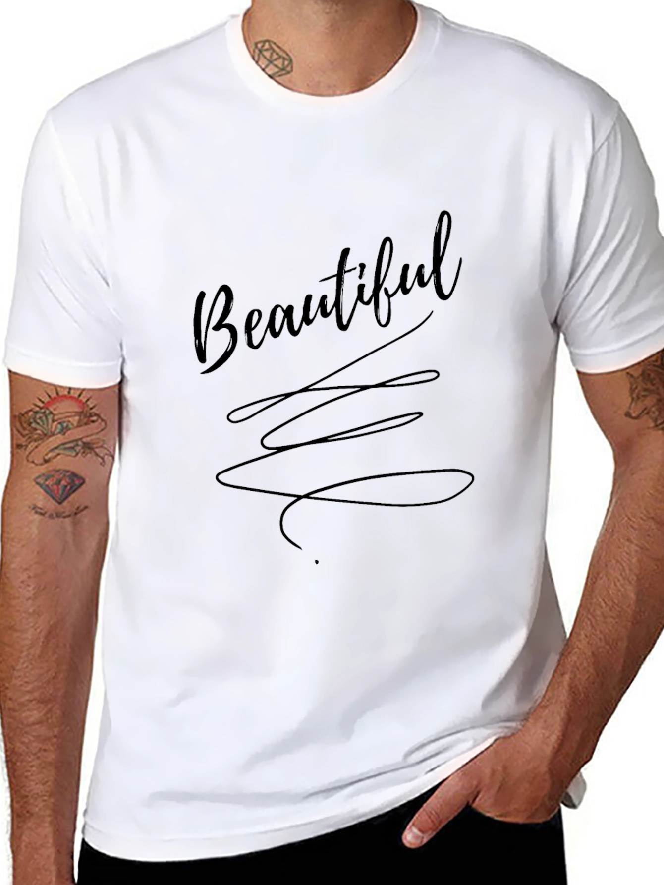 Beautiful Script Black T-Shirt