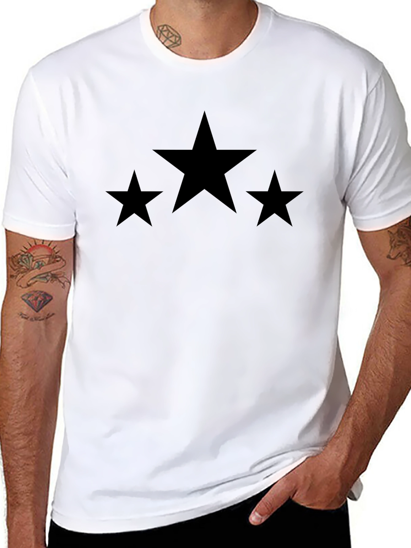 Stylish Black T-Shirt with Star Design