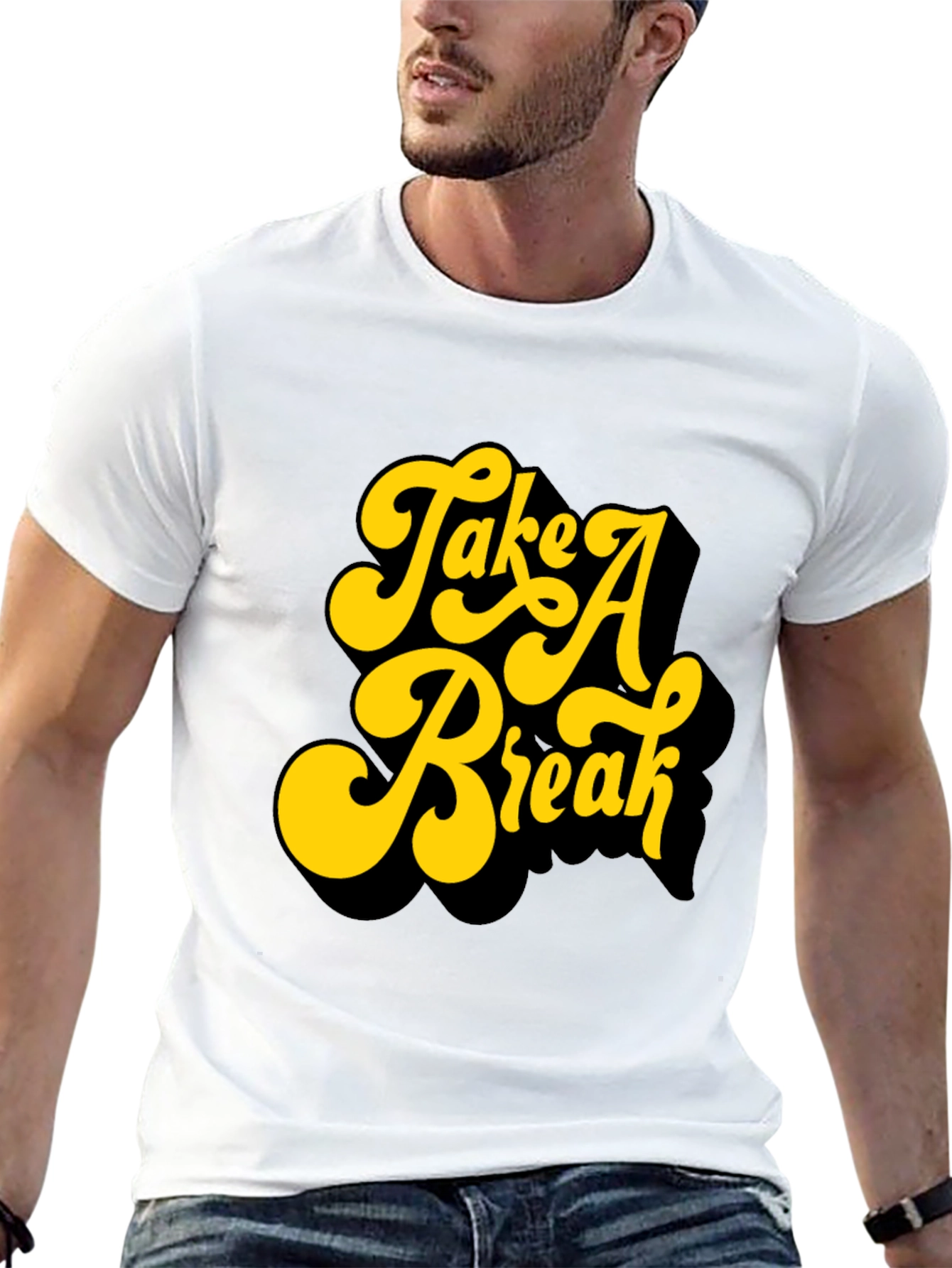 Retro Take A Break Graphic Black T-Shirt