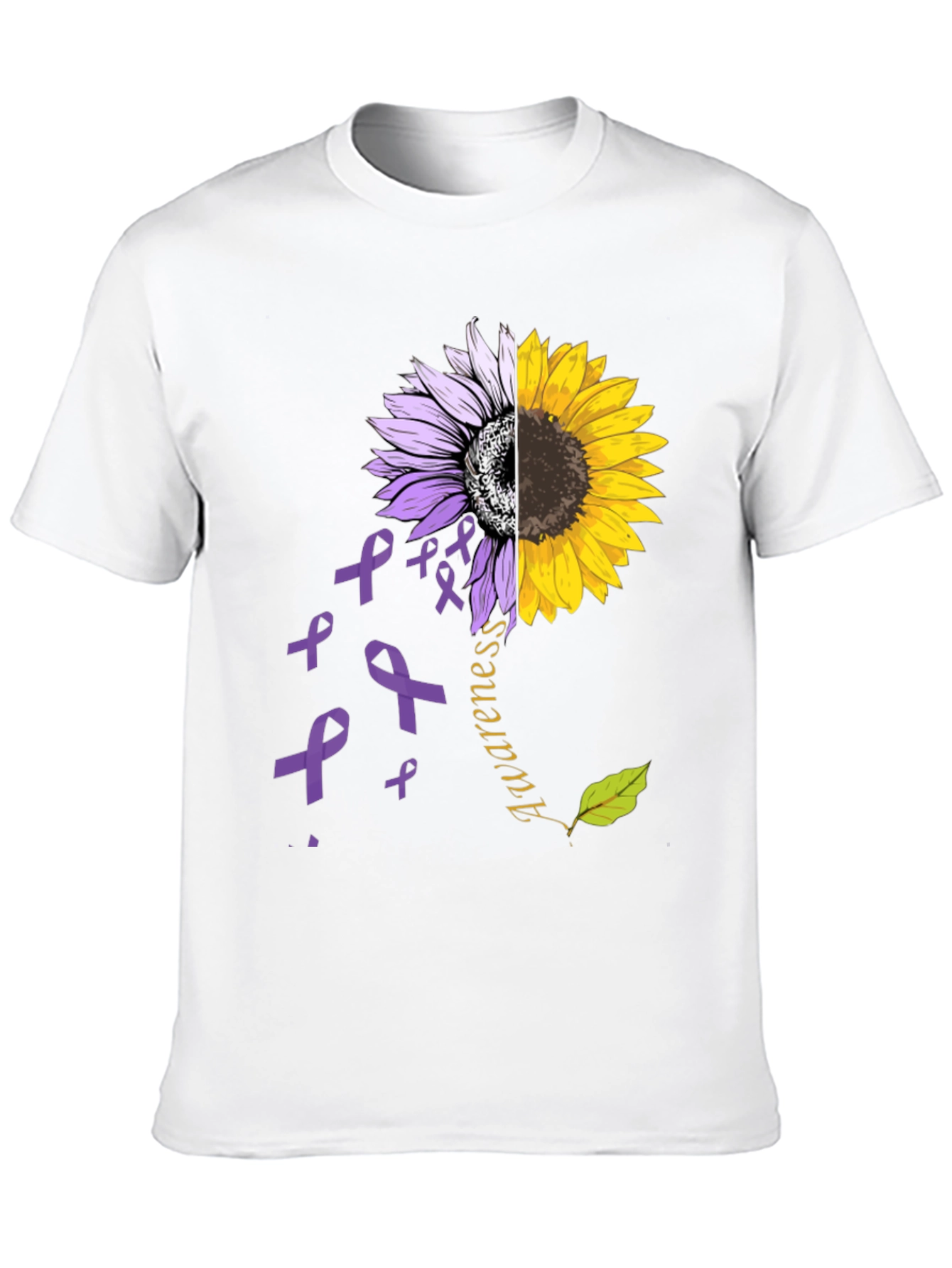 Awareness Sunflower Ribbon Graphic Tee