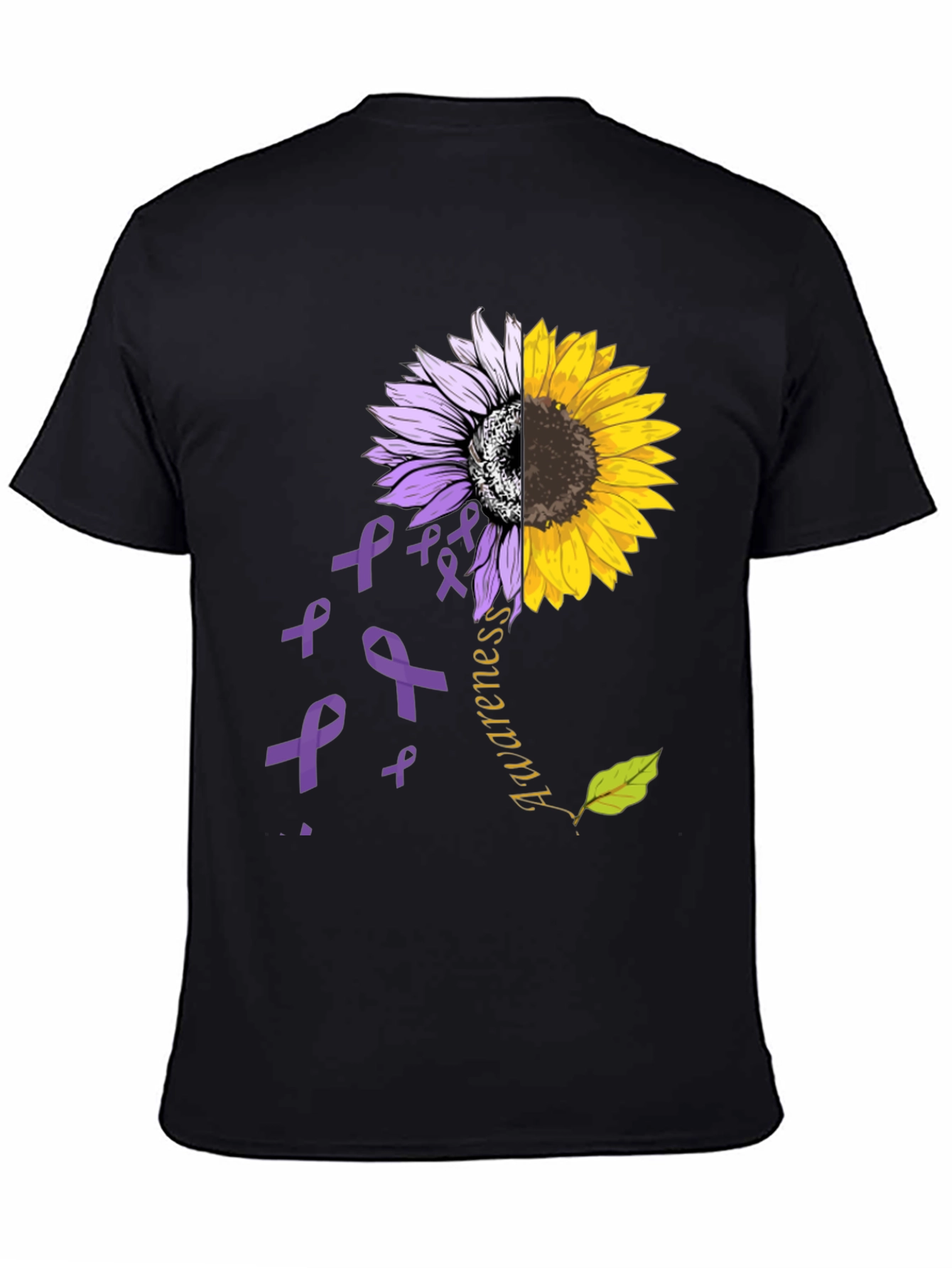 Awareness Sunflower Ribbon Graphic Tee
