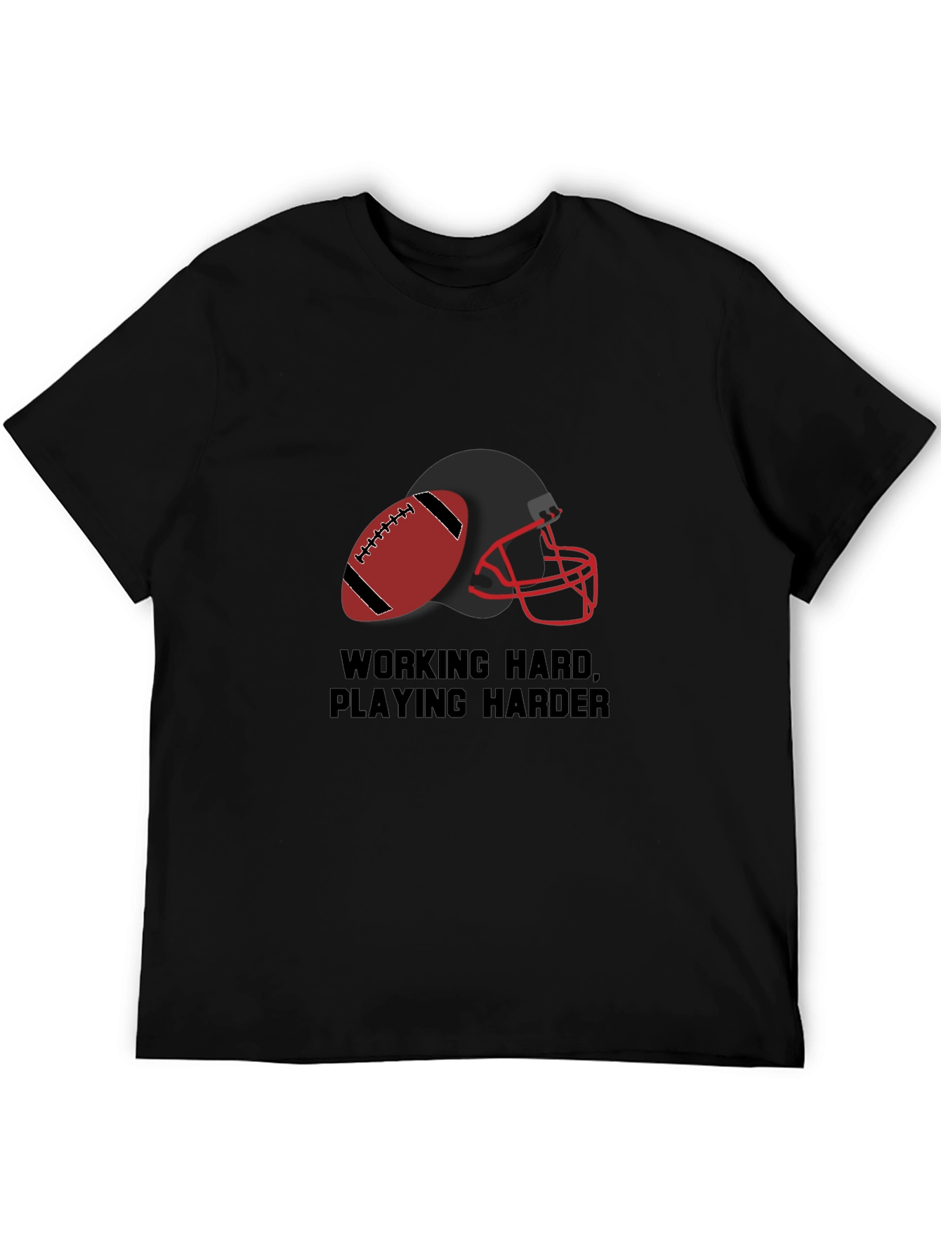Work Hard Play Harder Football Graphic Tee