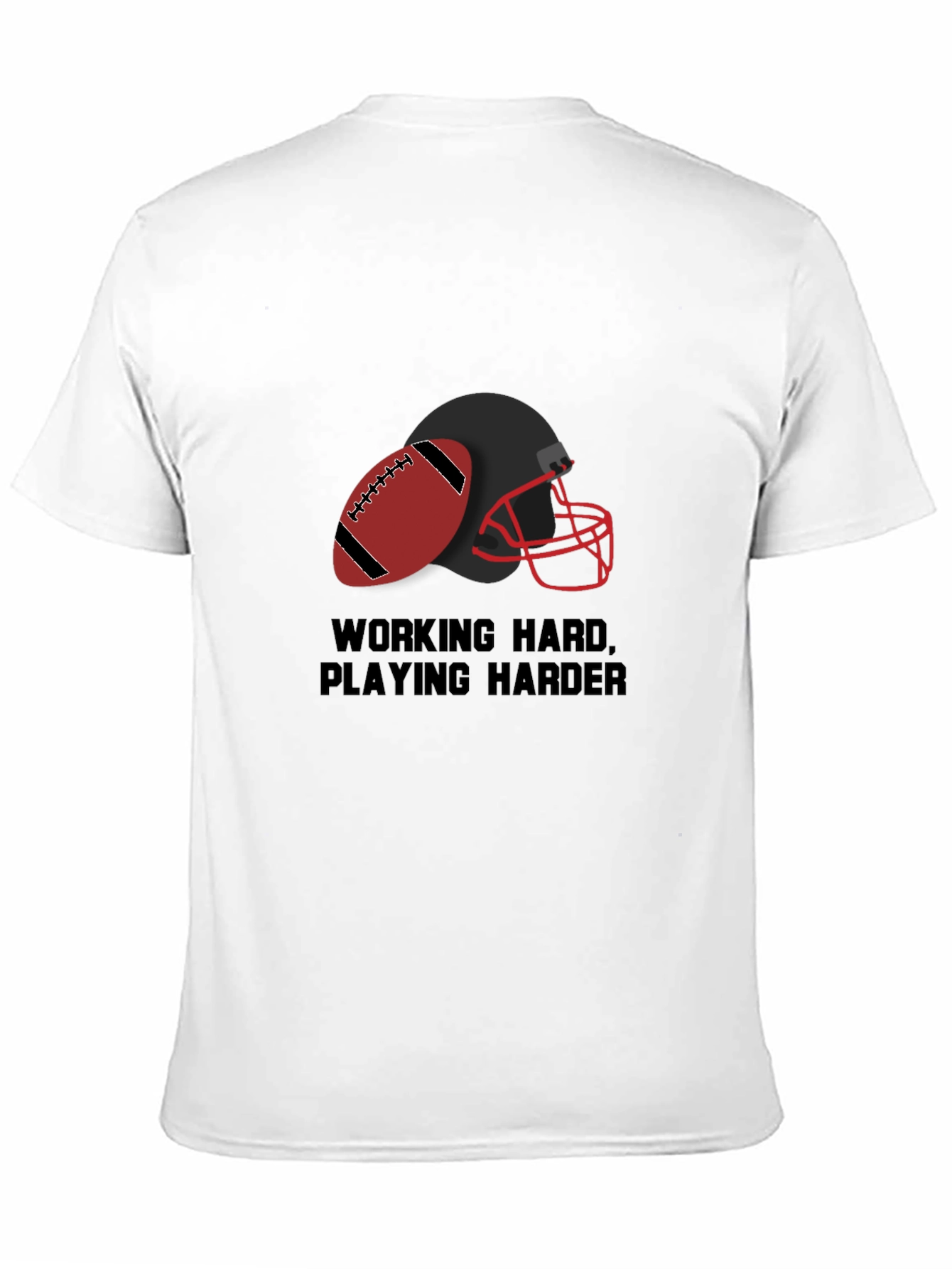 Work Hard Play Harder Football Graphic Tee