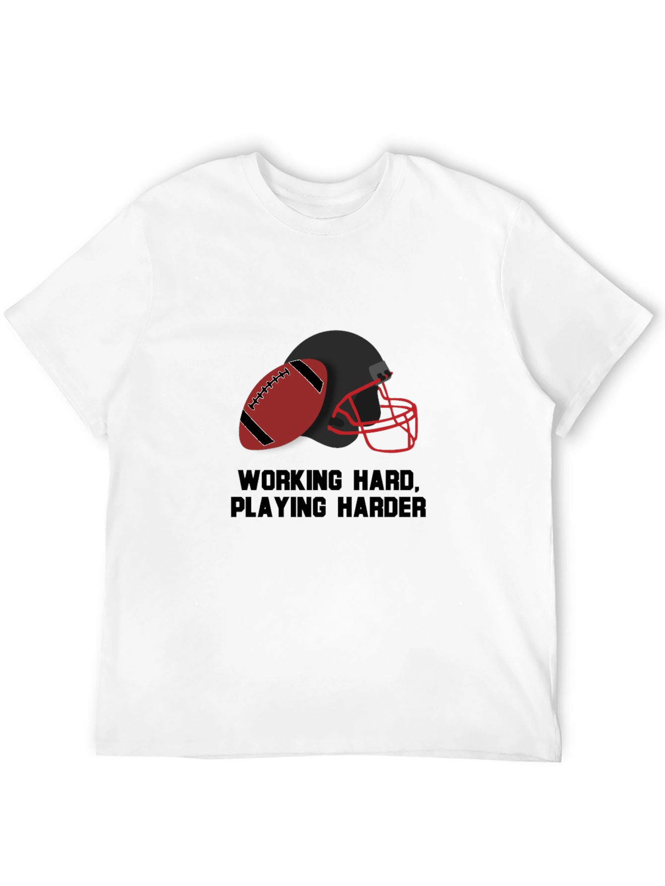 Work Hard Play Harder Football Graphic Tee
