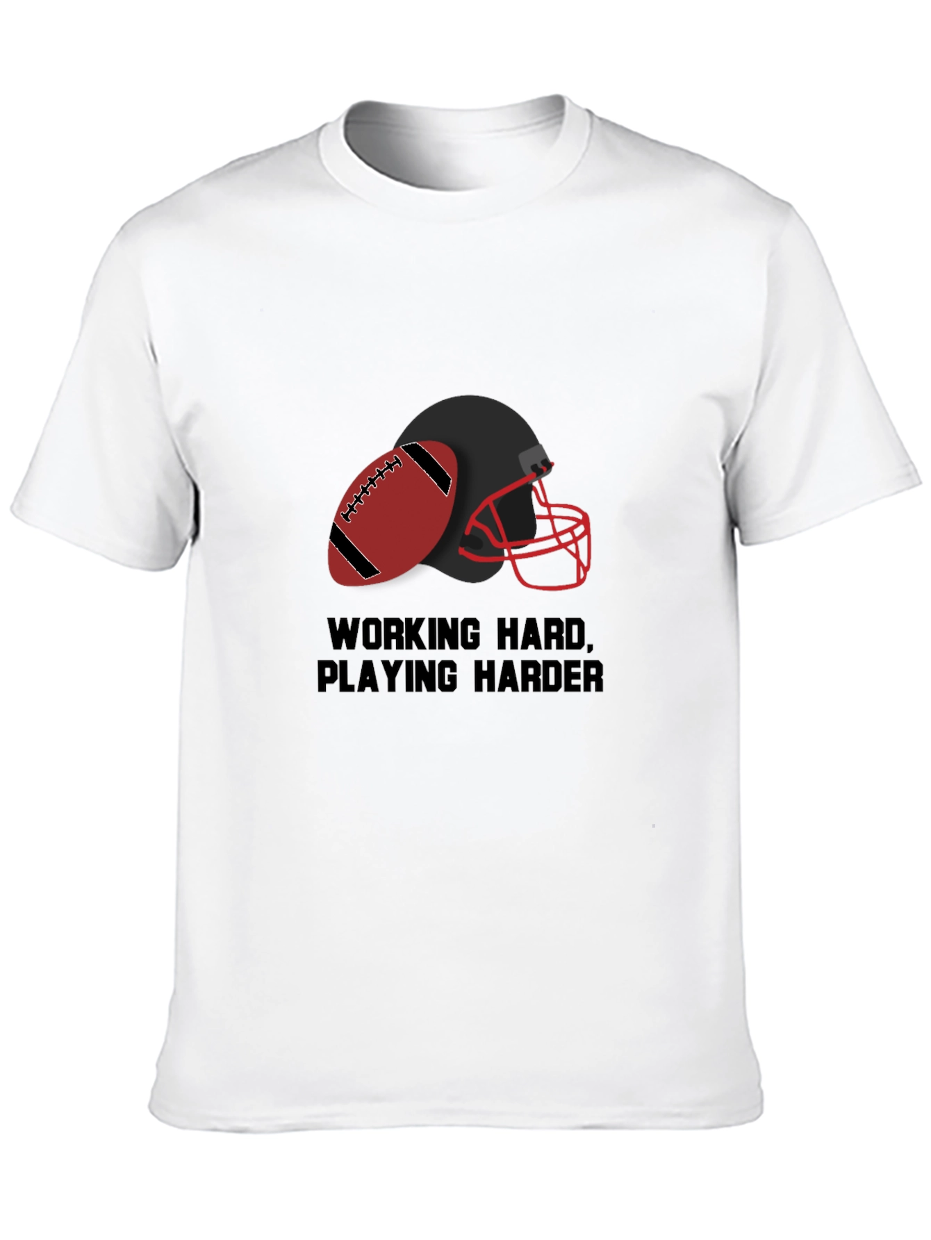 Work Hard Play Harder Football Graphic Tee