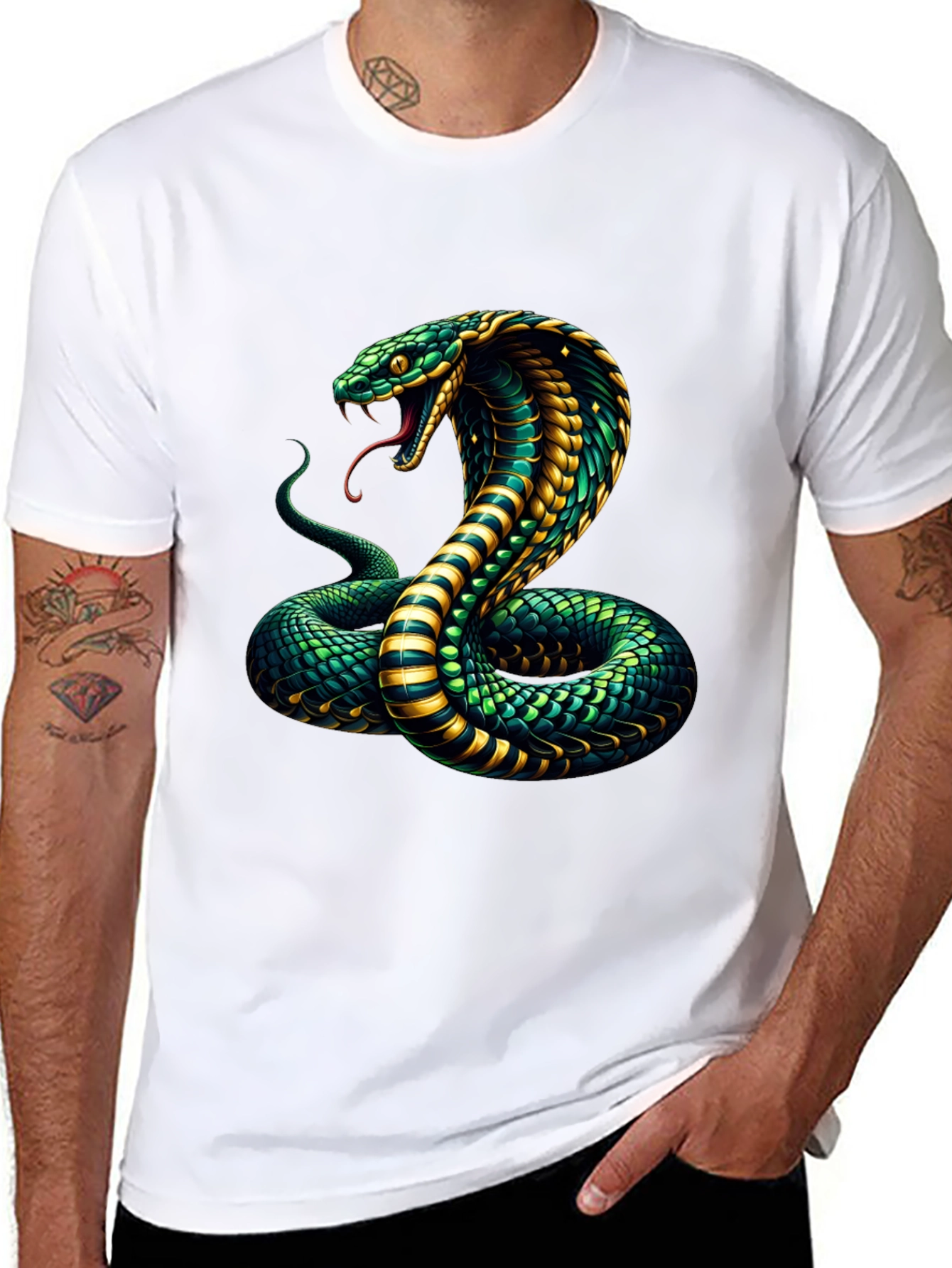 Cobra Graphic Print Mens Black T-Shirt