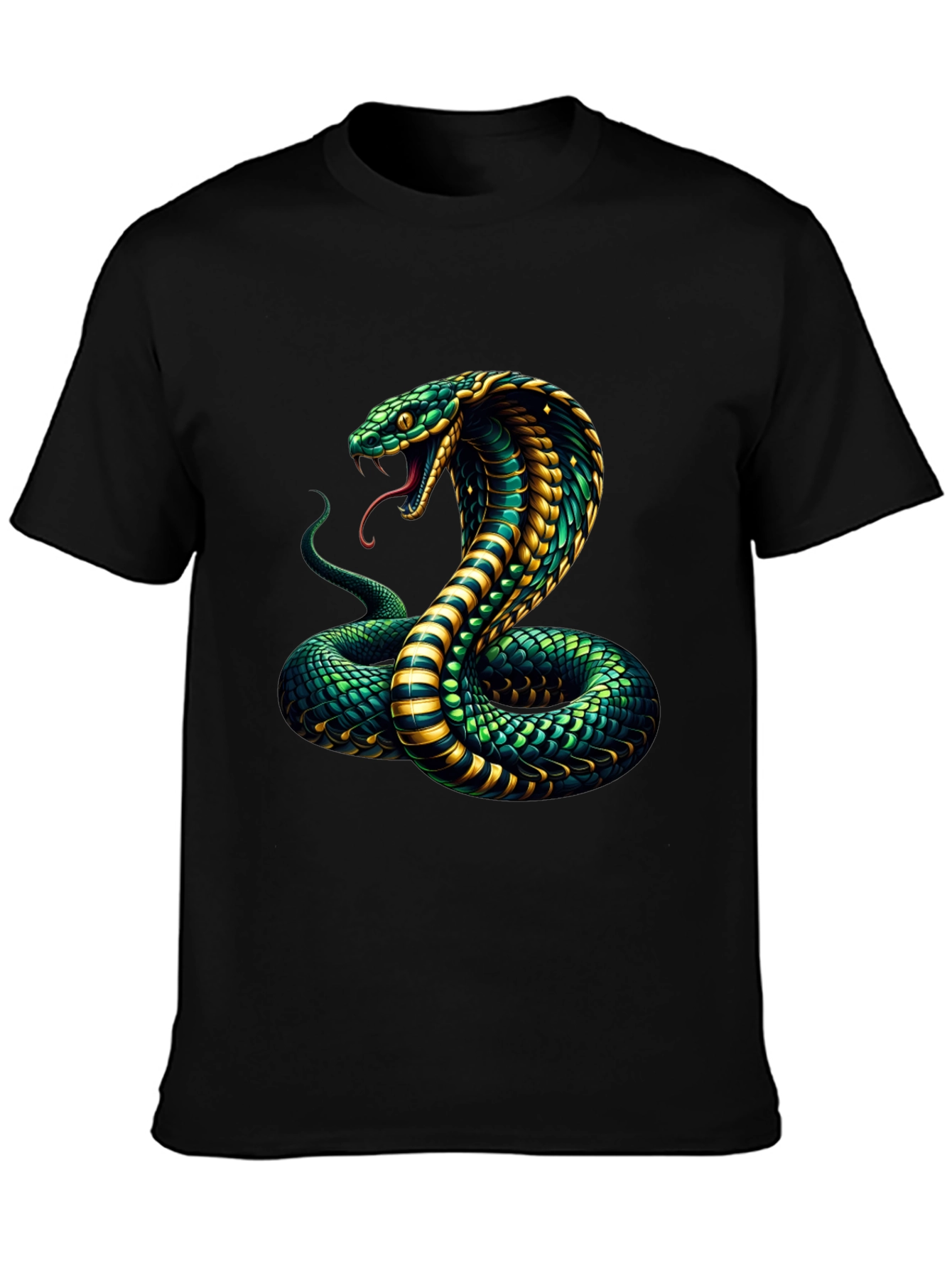 Cobra Graphic Print Mens Black T-Shirt