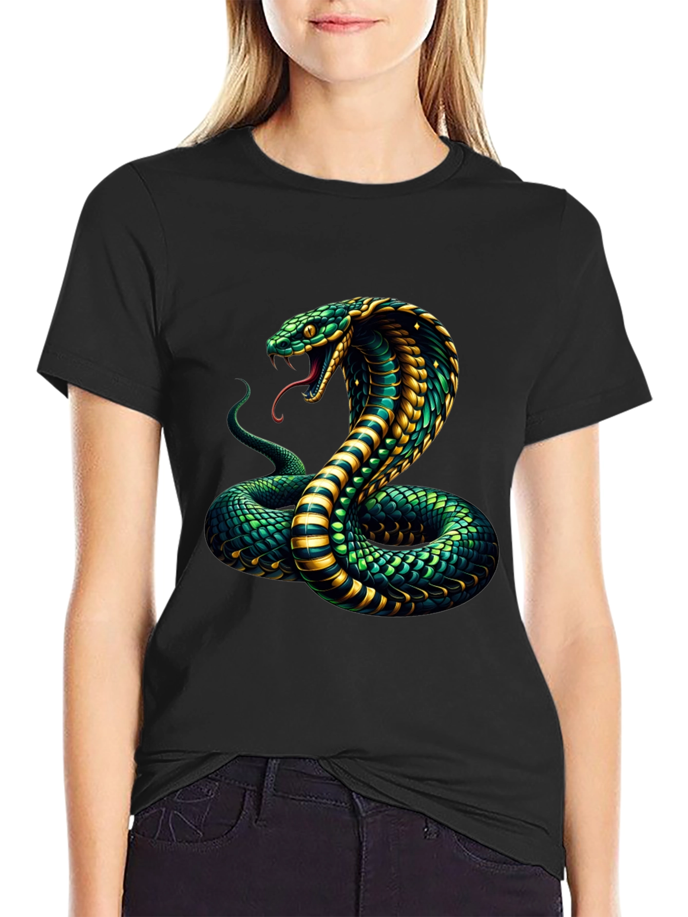 Cobra Graphic Print Mens Black T-Shirt