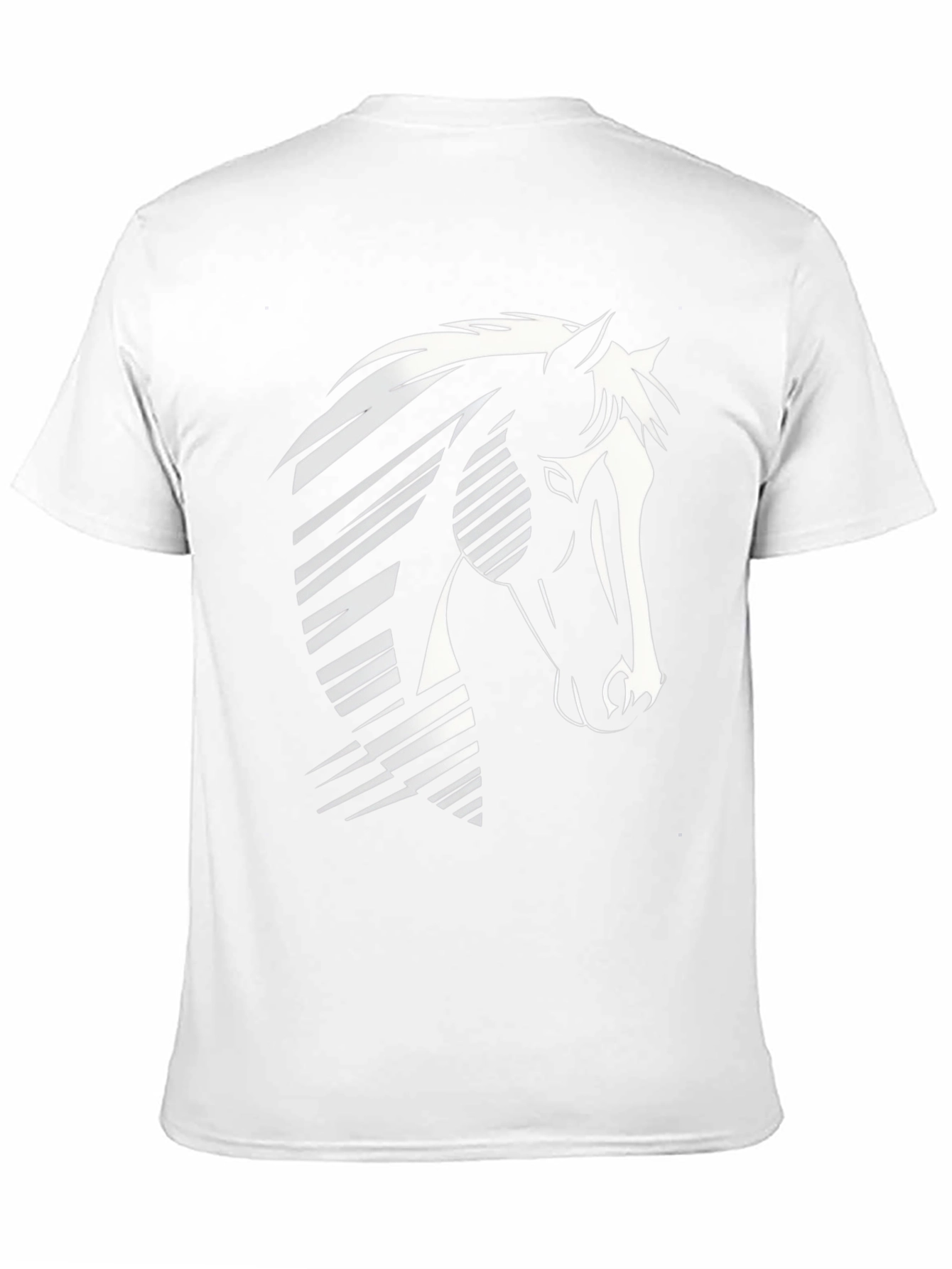 Geometric Horse Graphic T-Shirt - Black