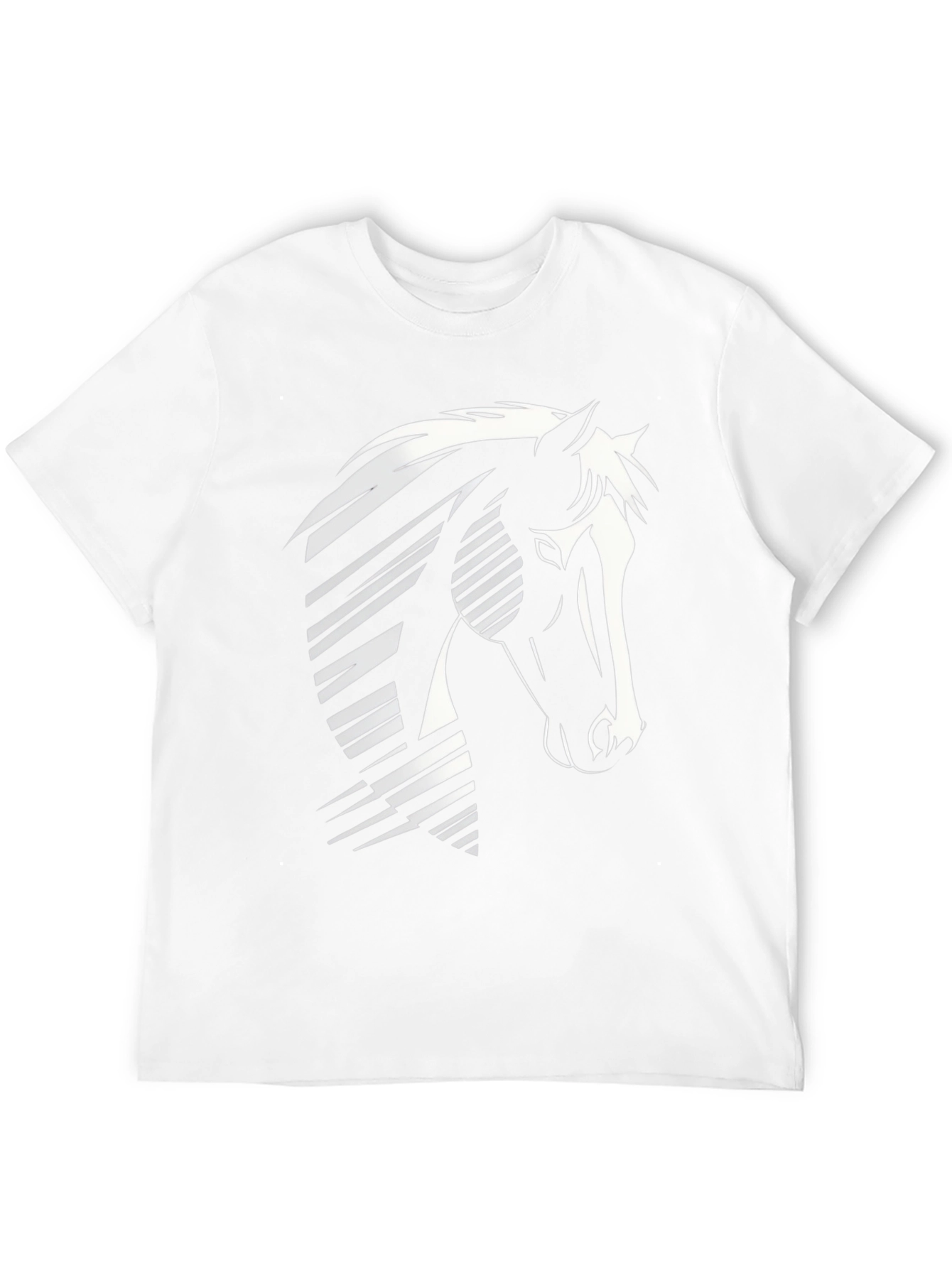 Geometric Horse Graphic T-Shirt - Black