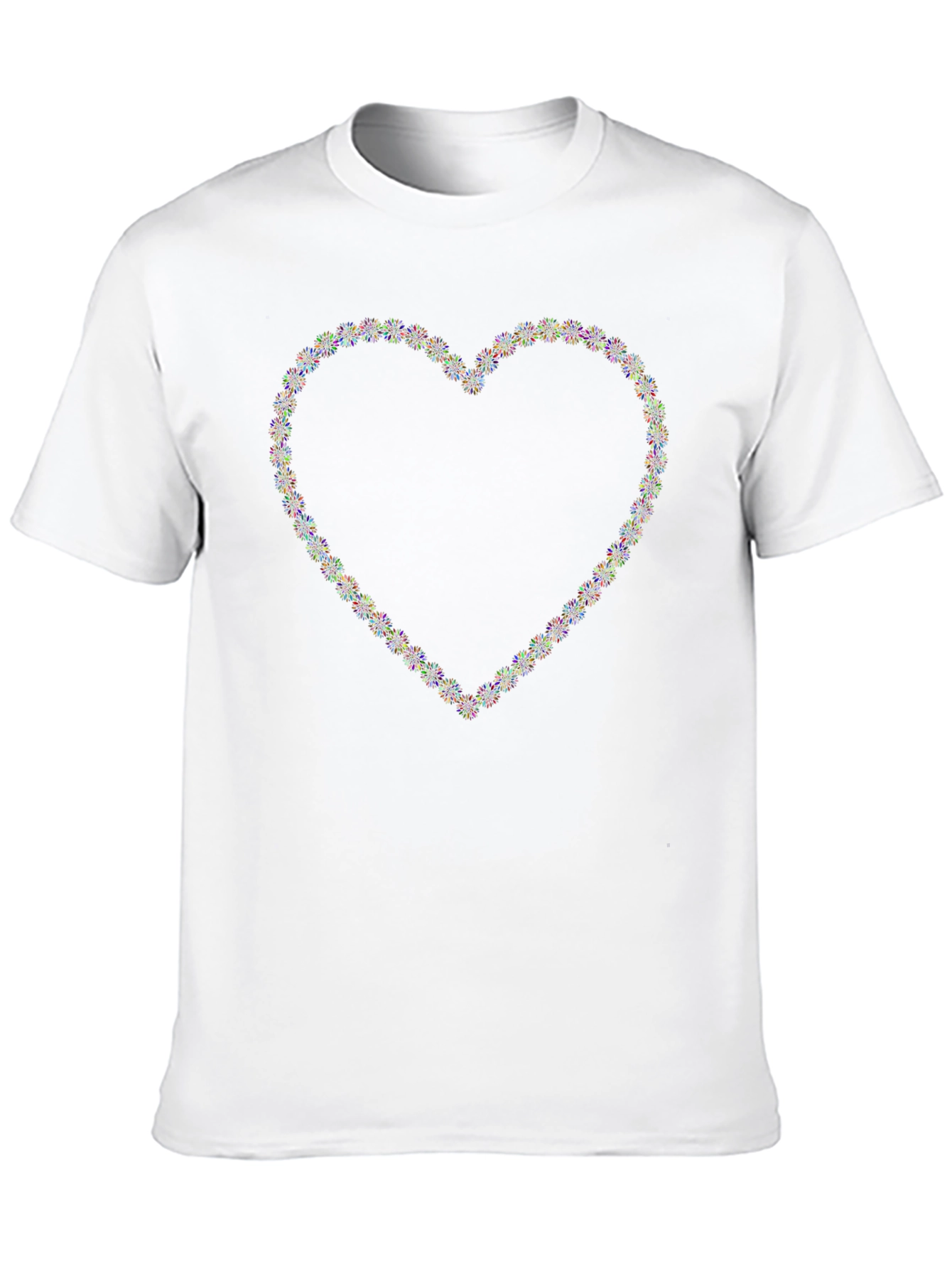 Heart Fireworks Graphic Tee - Black Crew Neck