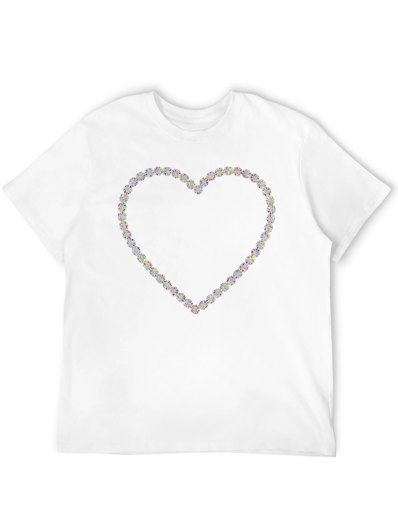 Heart Fireworks Graphic Tee - Black Crew Neck