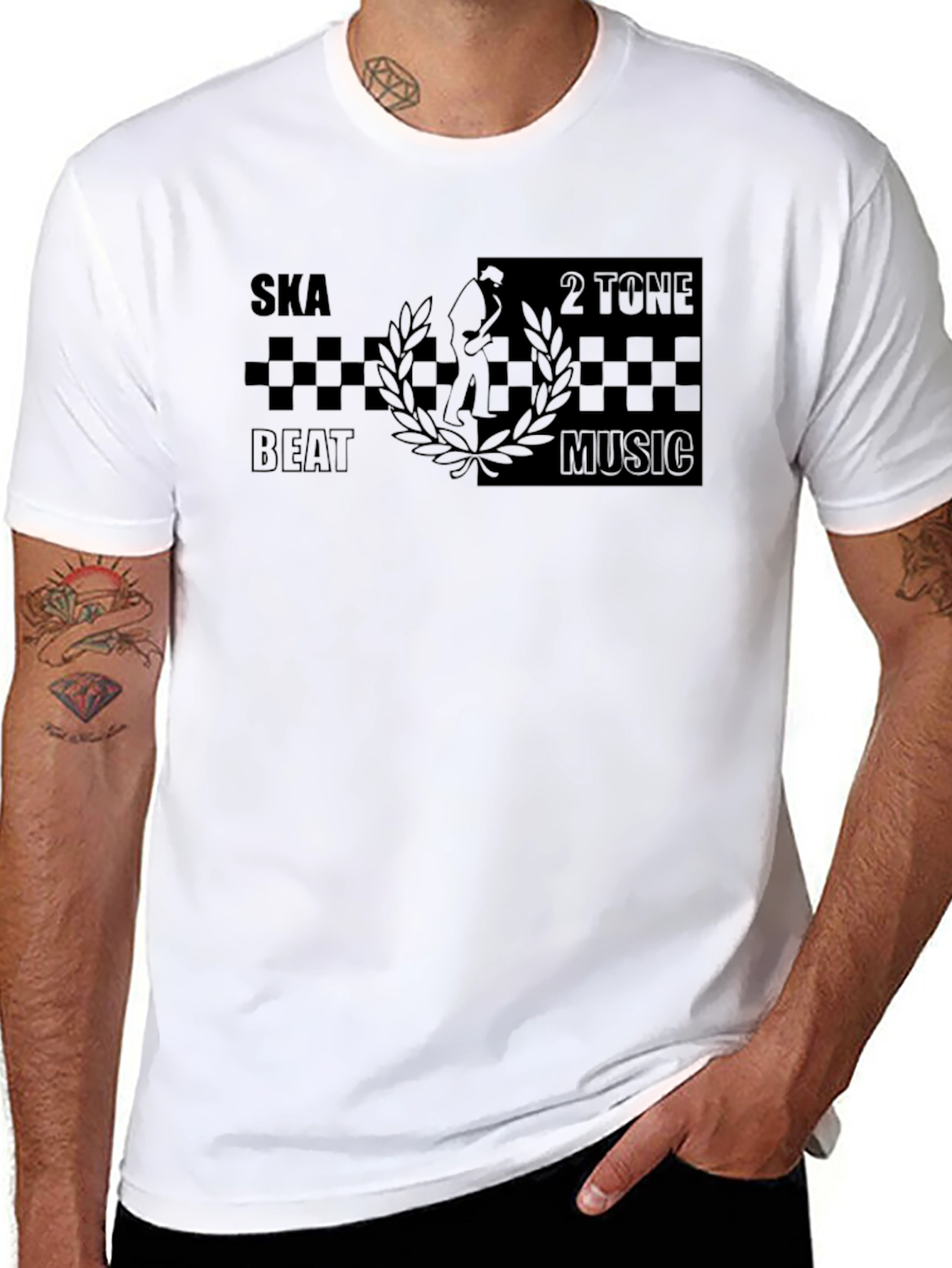 Ska Beat 2 Tone Music Graphic T-Shirt