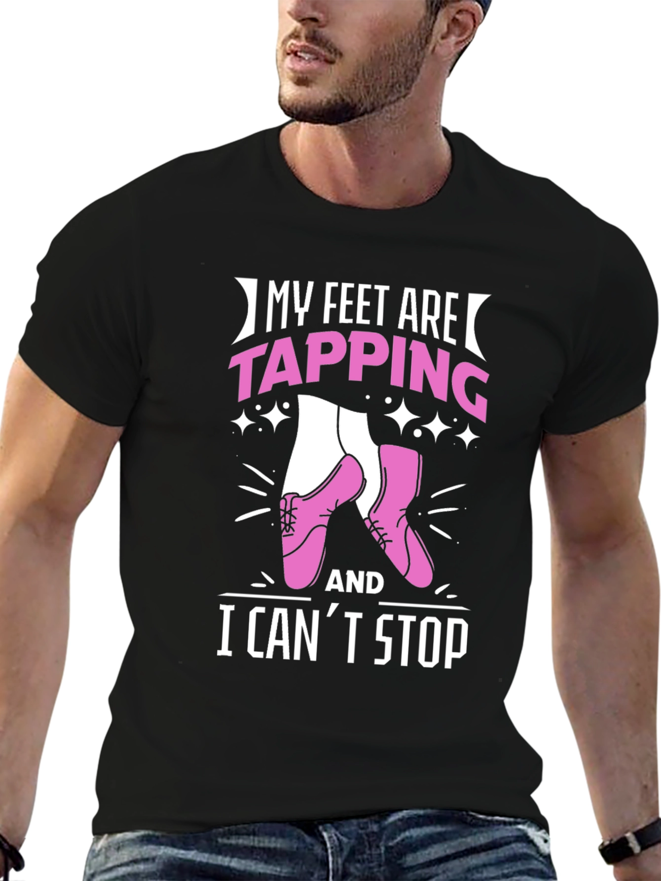 My Feet are Tapping Black T-Shirt