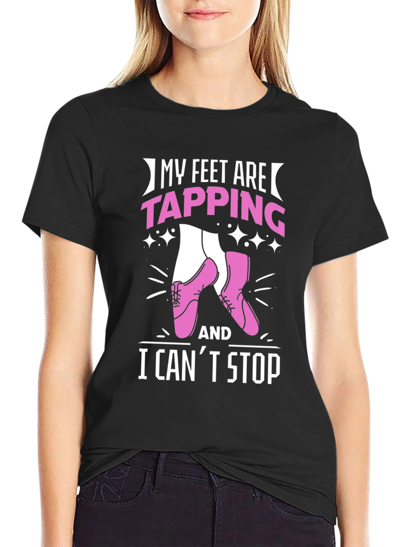 My Feet are Tapping Black T-Shirt