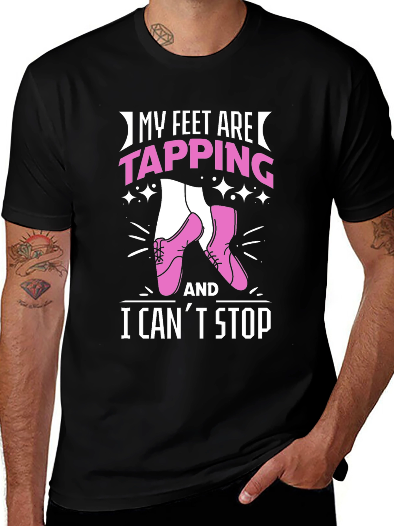 My Feet are Tapping Black T-Shirt