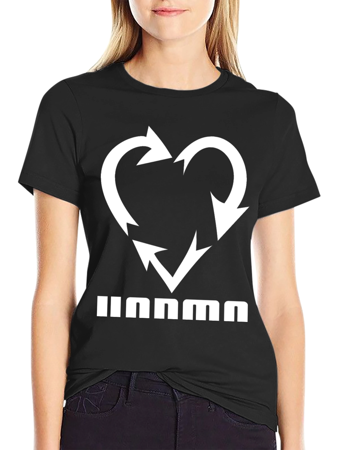 Heart Recycle Arrows Black Tee