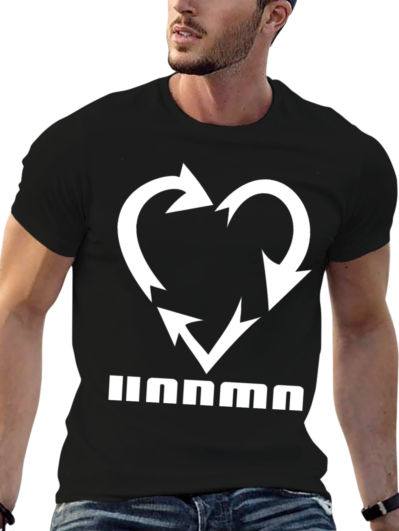 Heart Recycle Arrows Black Tee