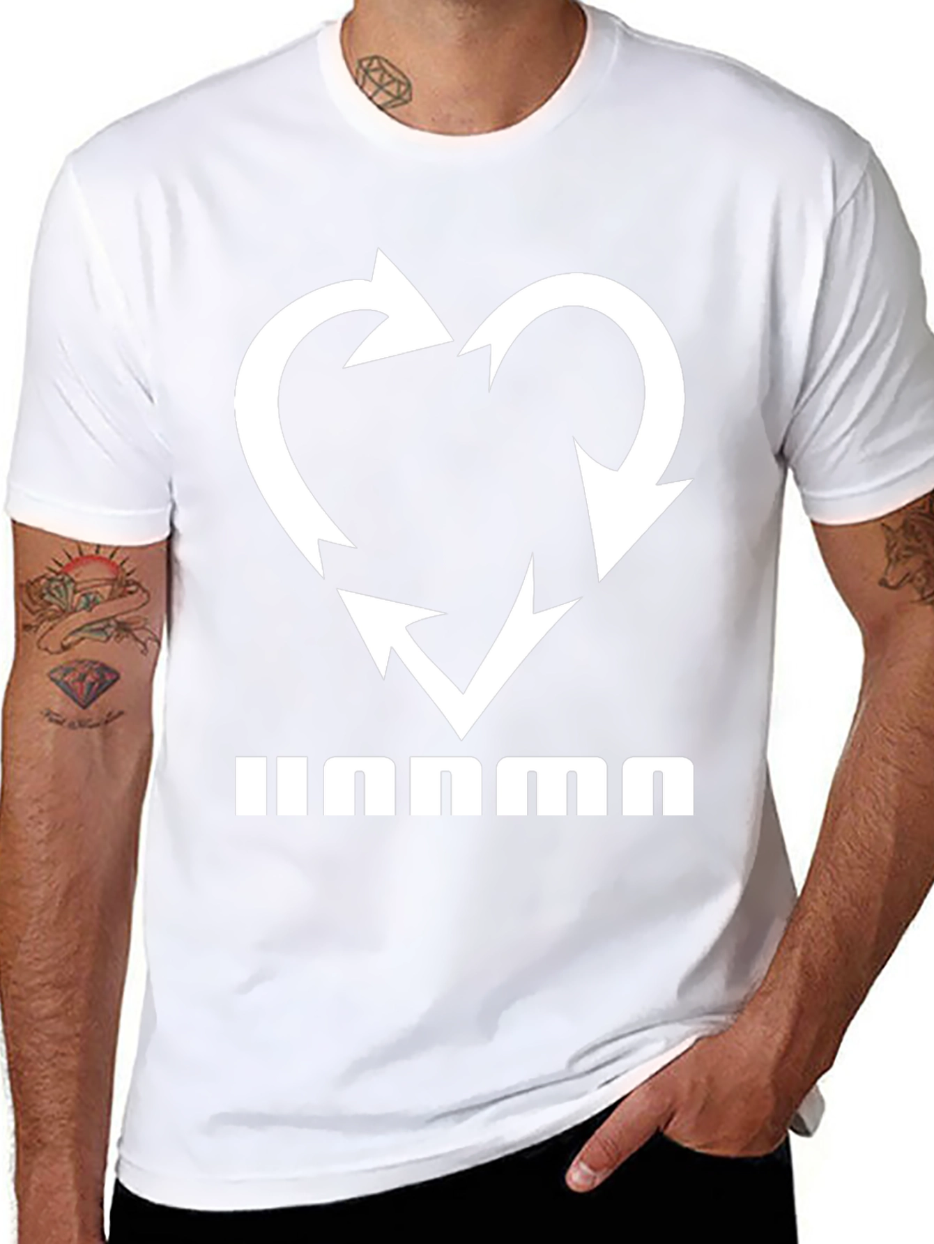 Heart Recycle Arrows Black Tee