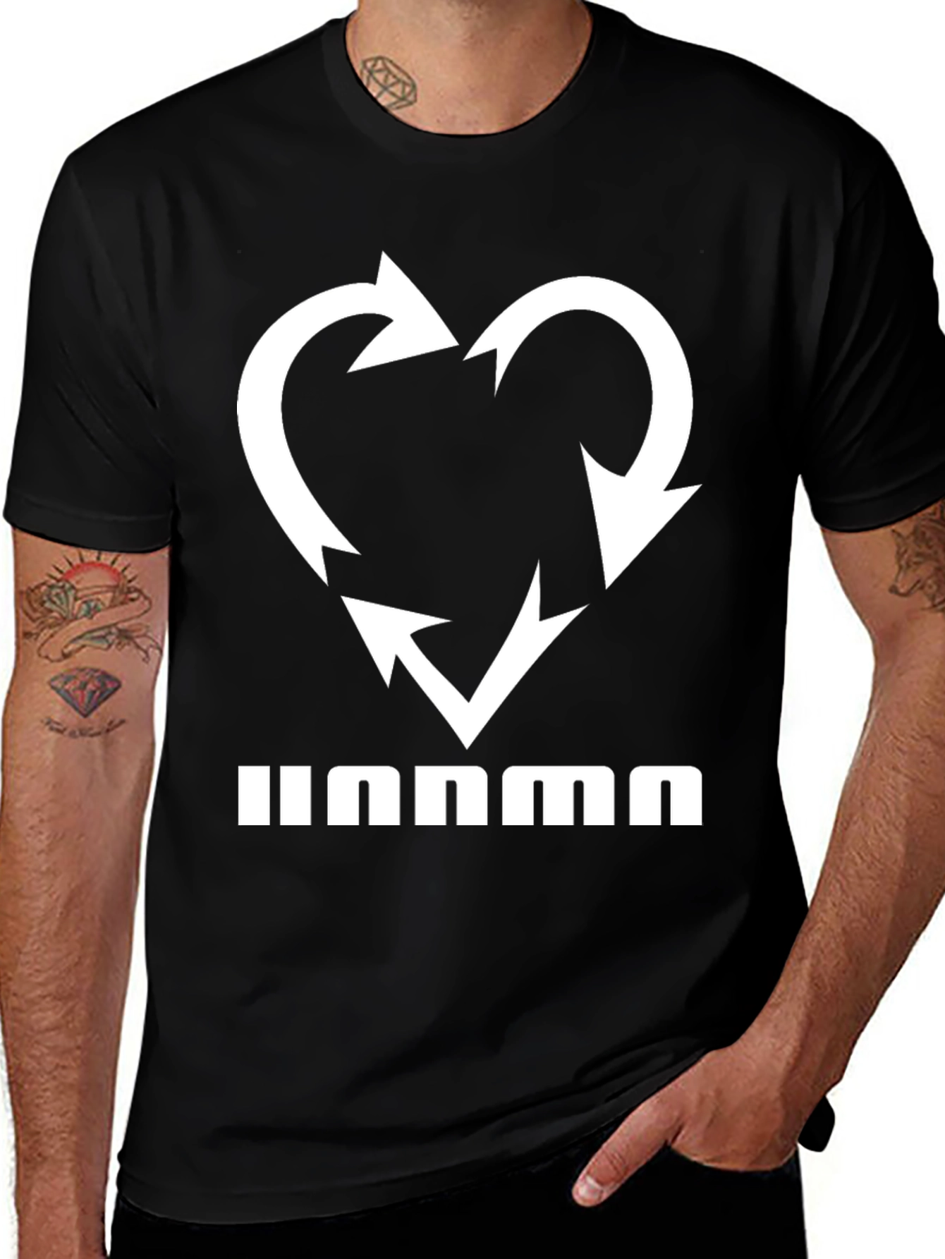 Heart Recycle Arrows Black Tee